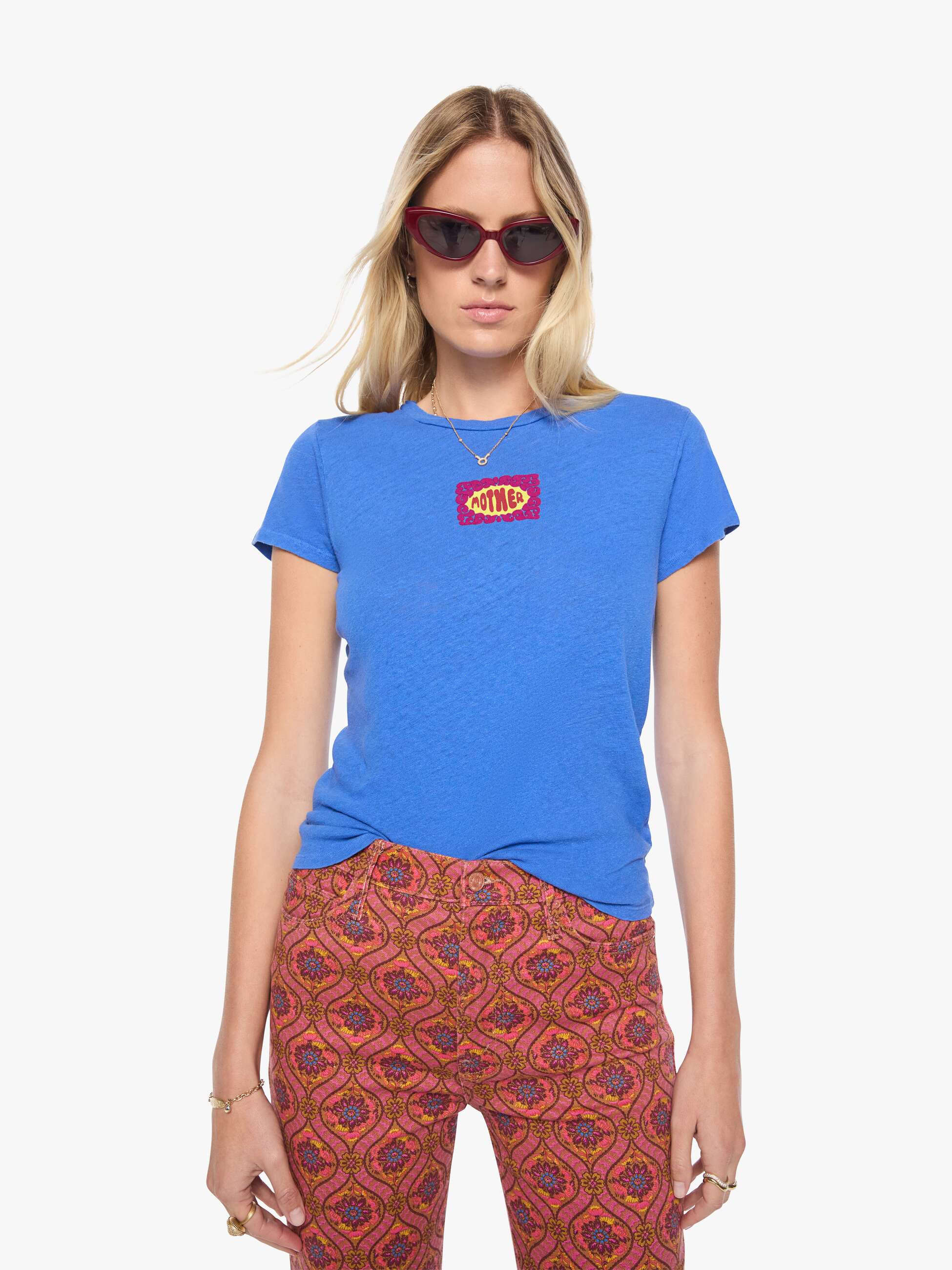 Mother The Lil Sinful T-Shirt Squiggle MOTHER Blau