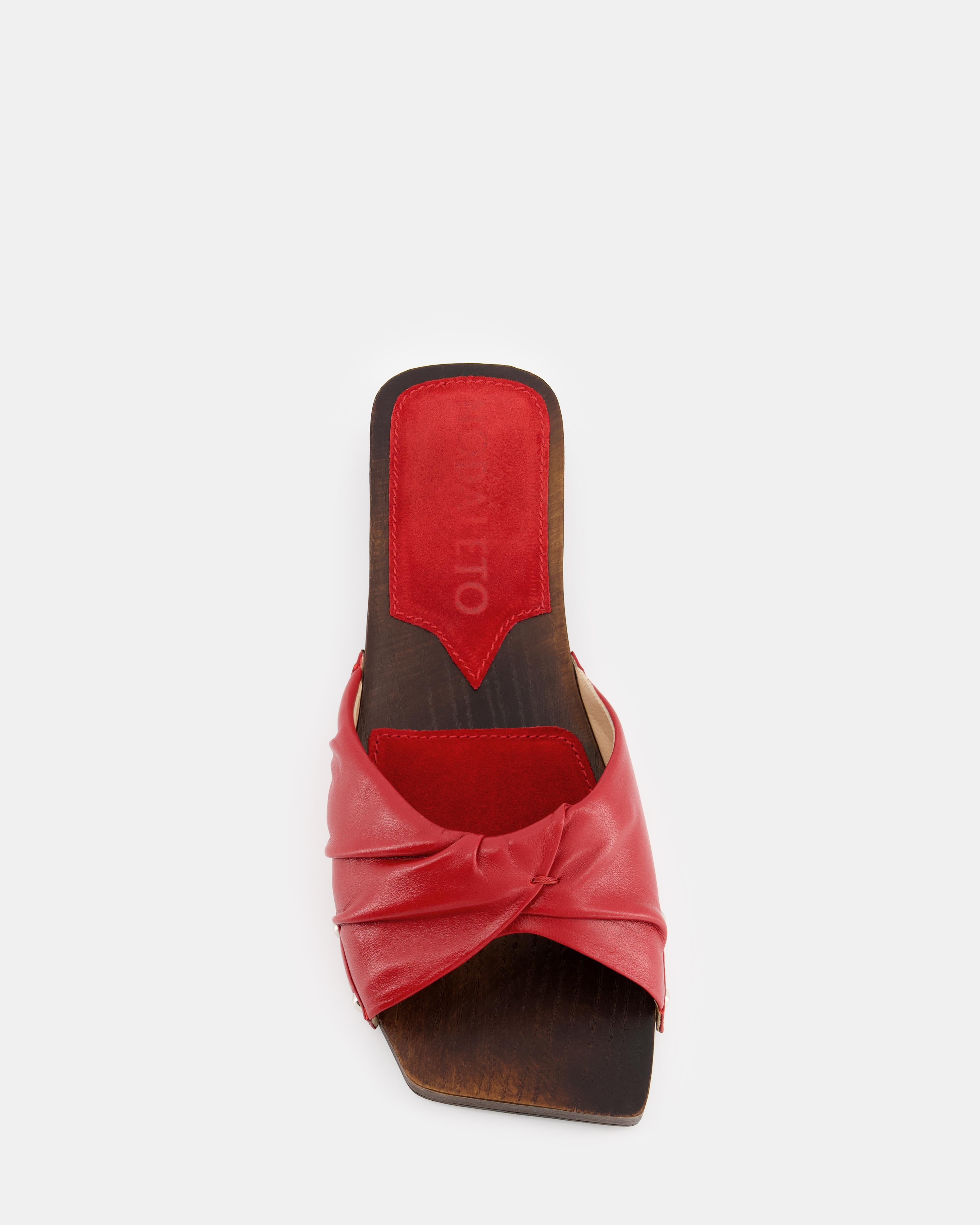Nodaleto Bulla Mellow Flat Clog Midnight Red Leder
