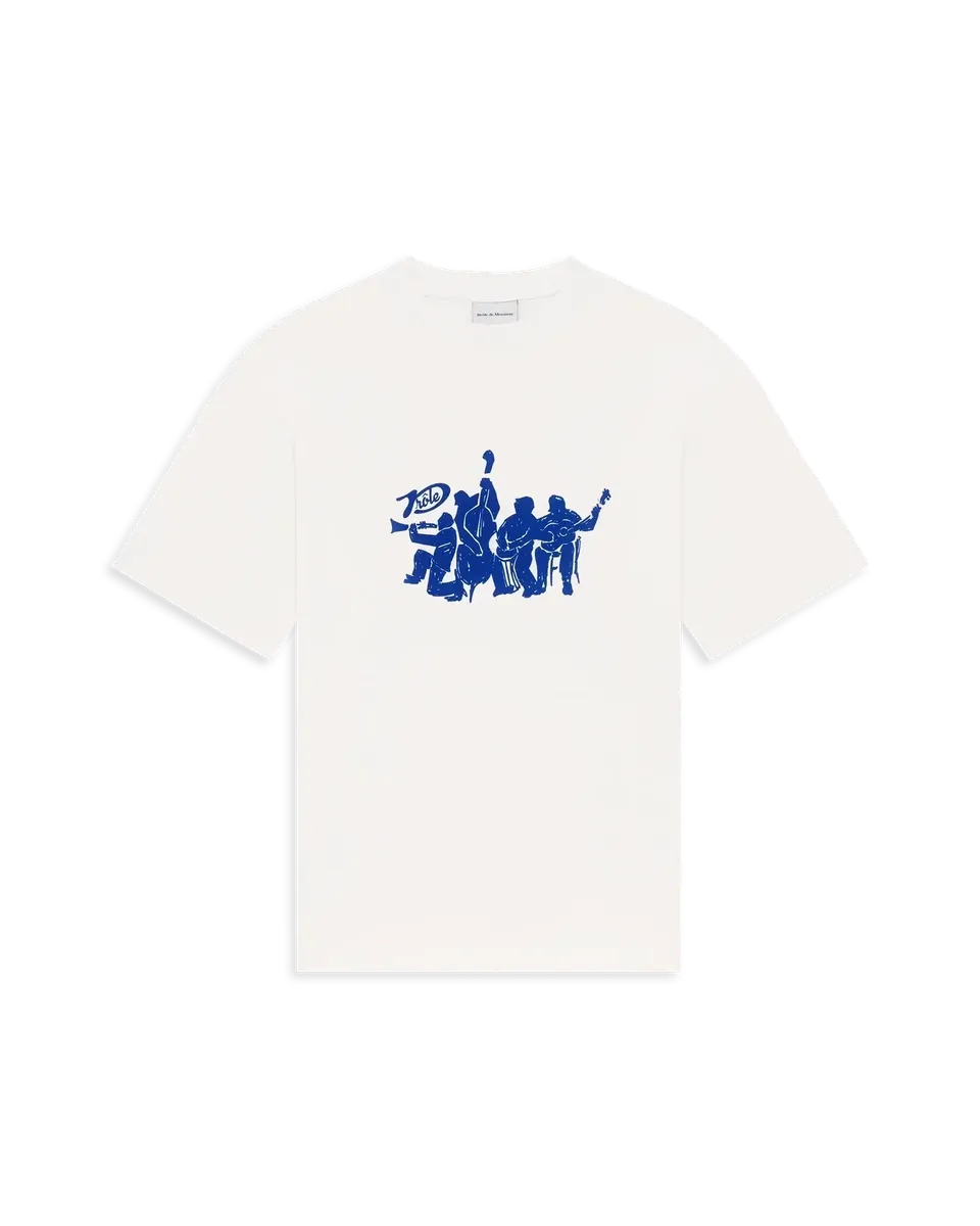 Drôle De Monsieur T-Shirt Musiciens Off White Print Baumwolle