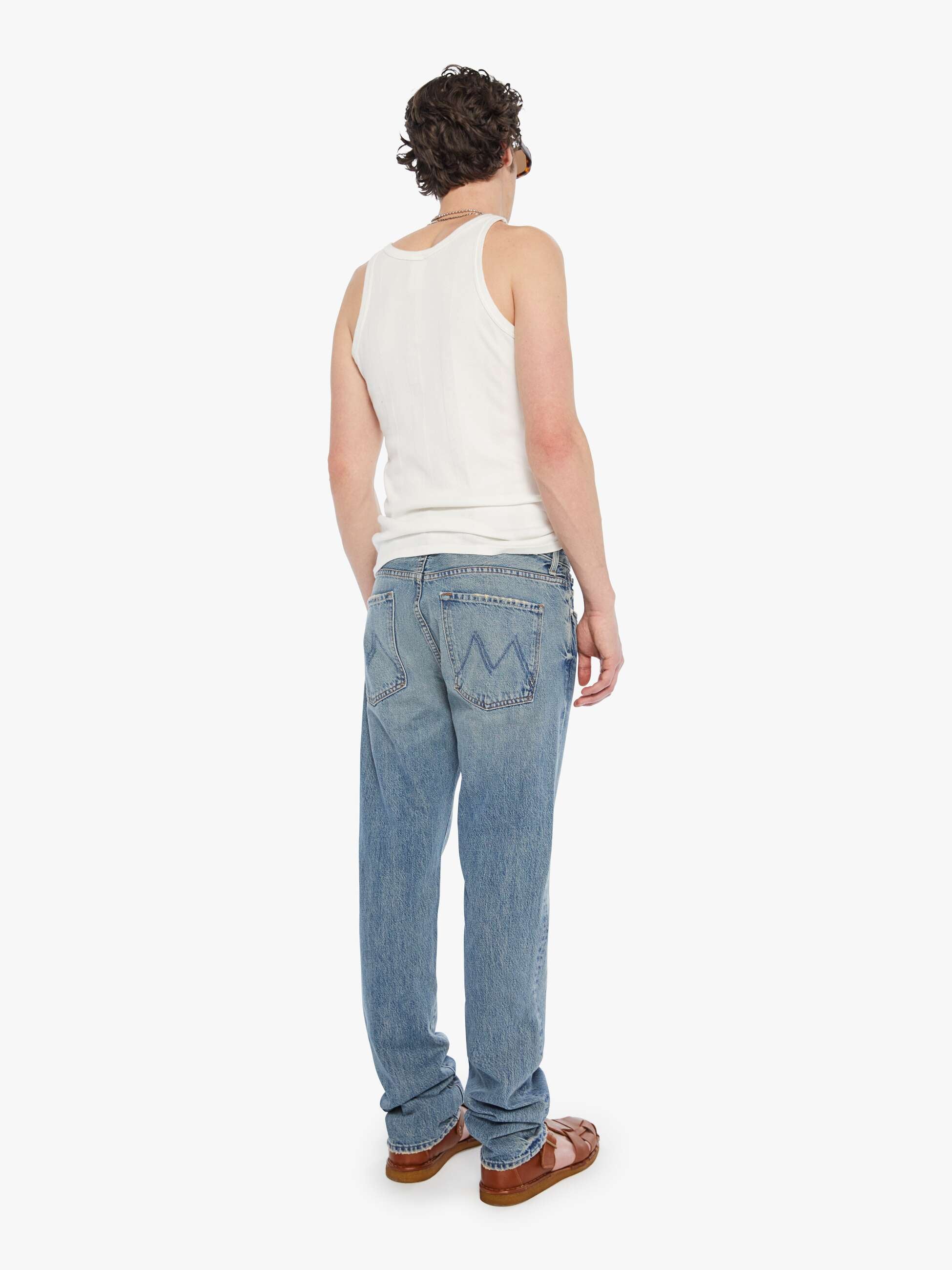 Mother The Mega Neat Knuckle Down Jeans Herren Mittelblau