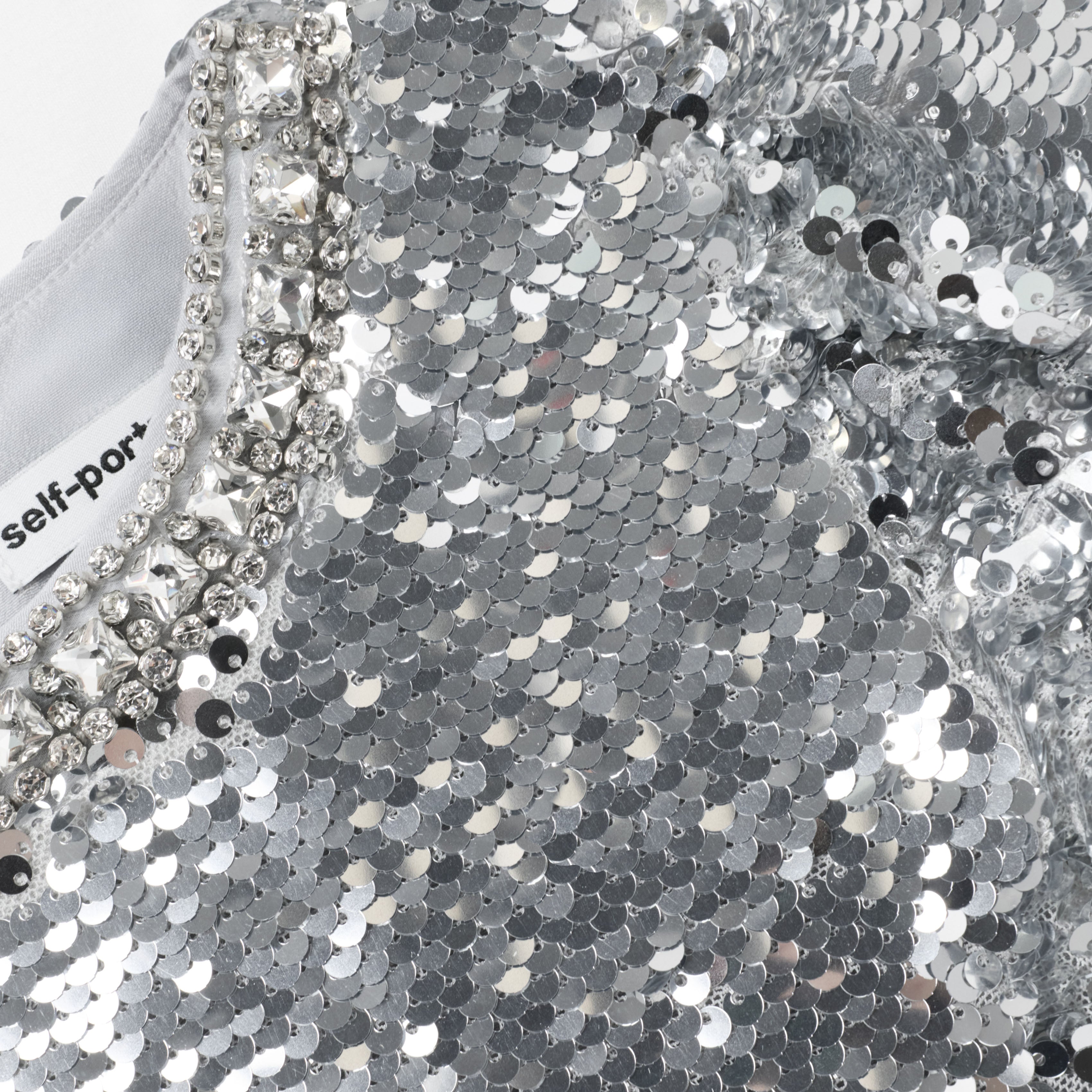 Self Portrait Silver Sequin Kinderkleid Silber Pailletten
