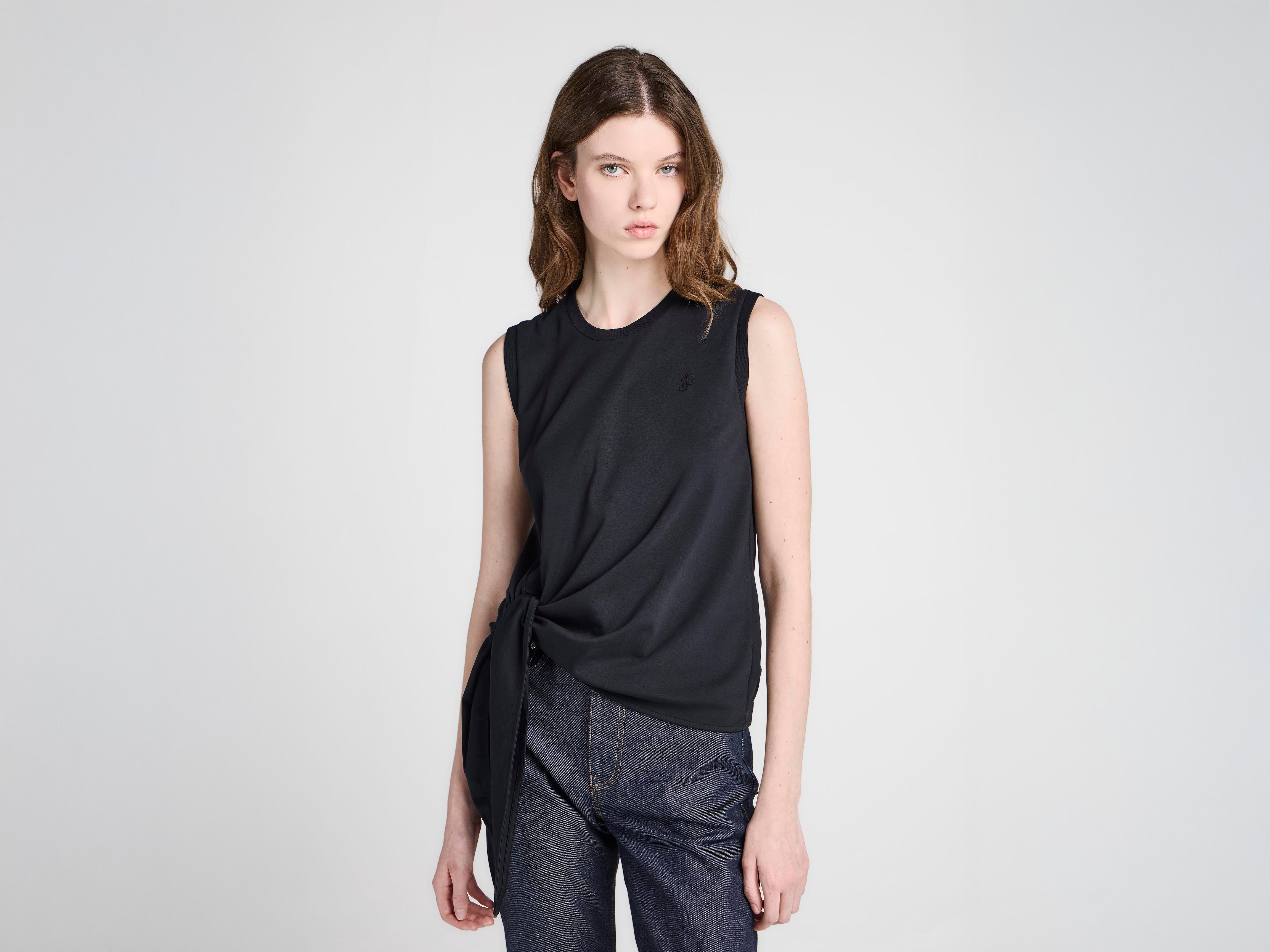 J.W. Anderson T-Shirts Hem Knot Tank Top Damen schwarz