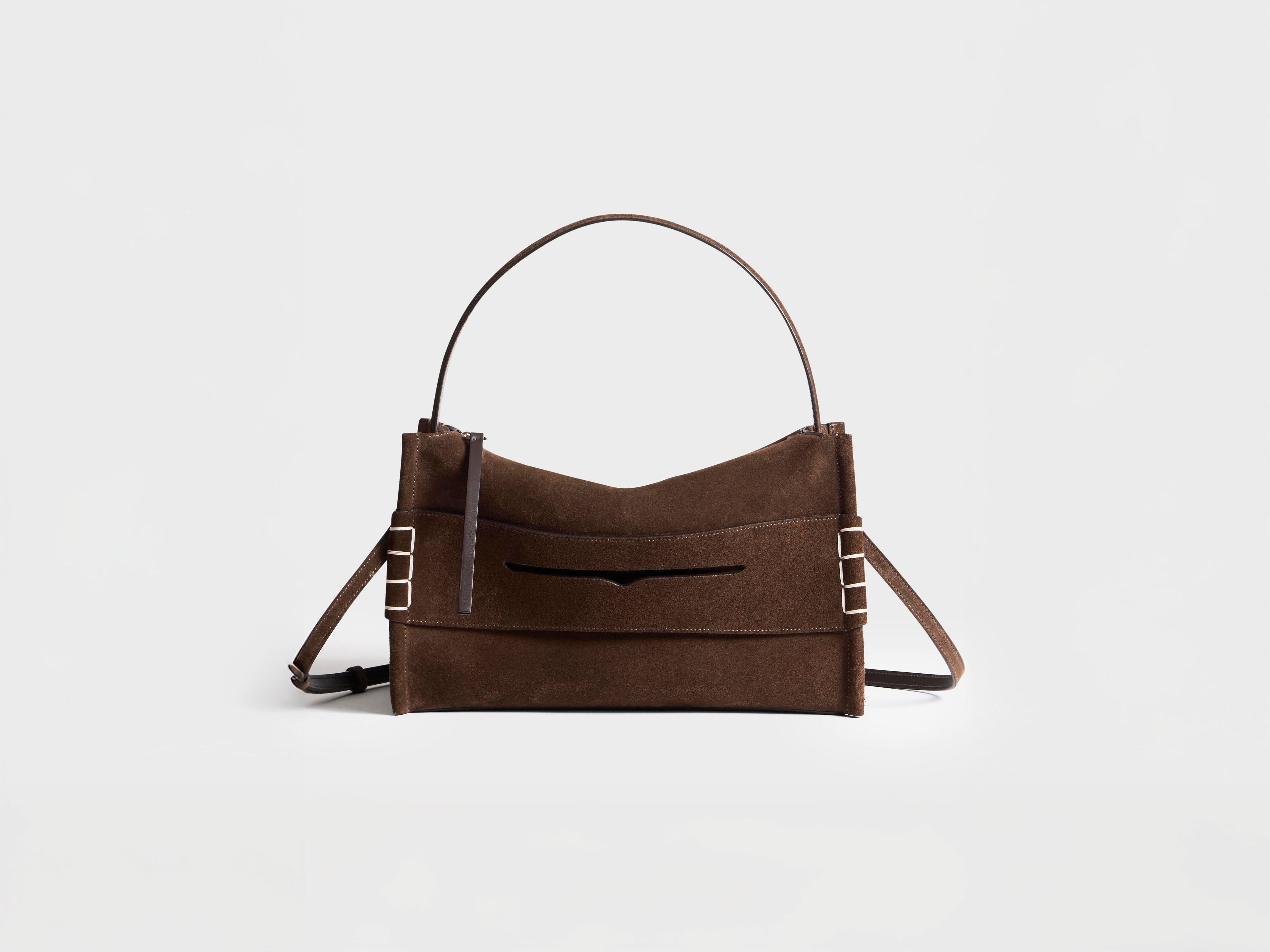 J.W.Anderson Bags Medium Loafer Bag Handtasche Braun Suede
