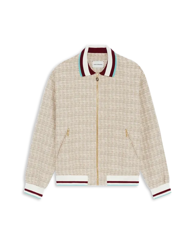 Drôle De Monsieur Trackjacket Tweed Trainingsjacke Beige