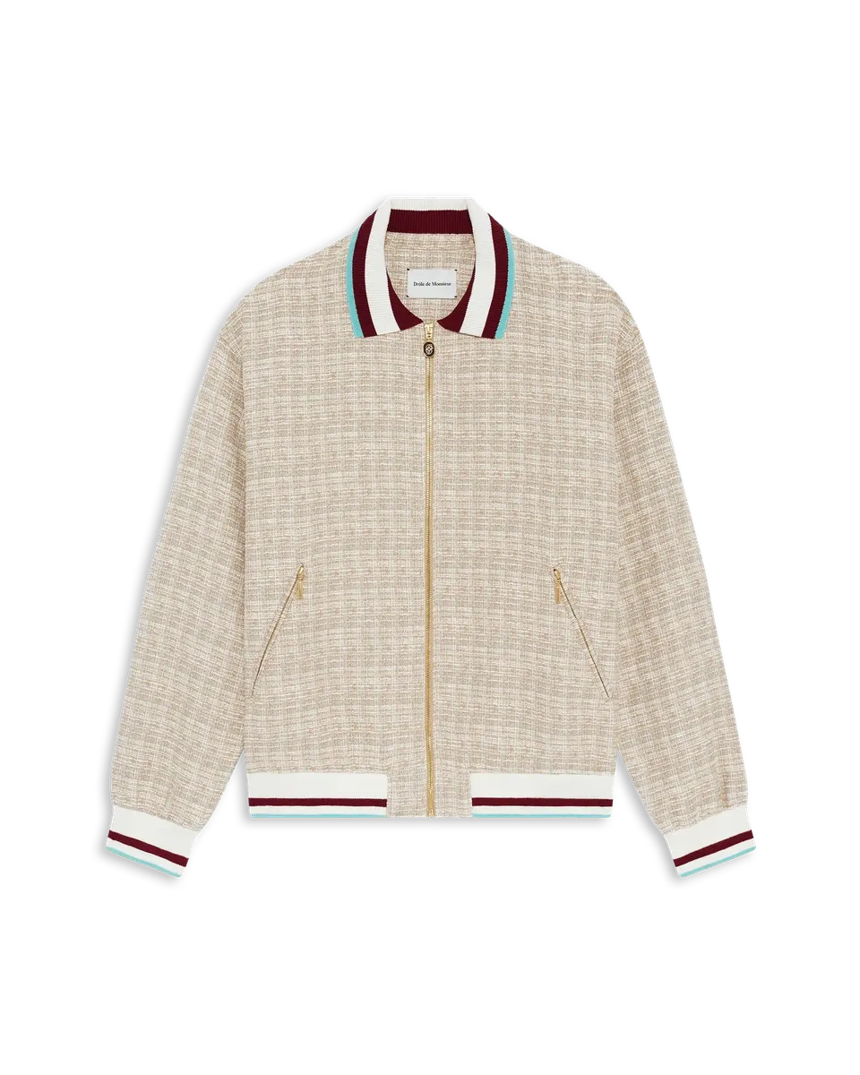 Drôle De Monsieur Trackjacket Tweed Trainingsjacke Beige