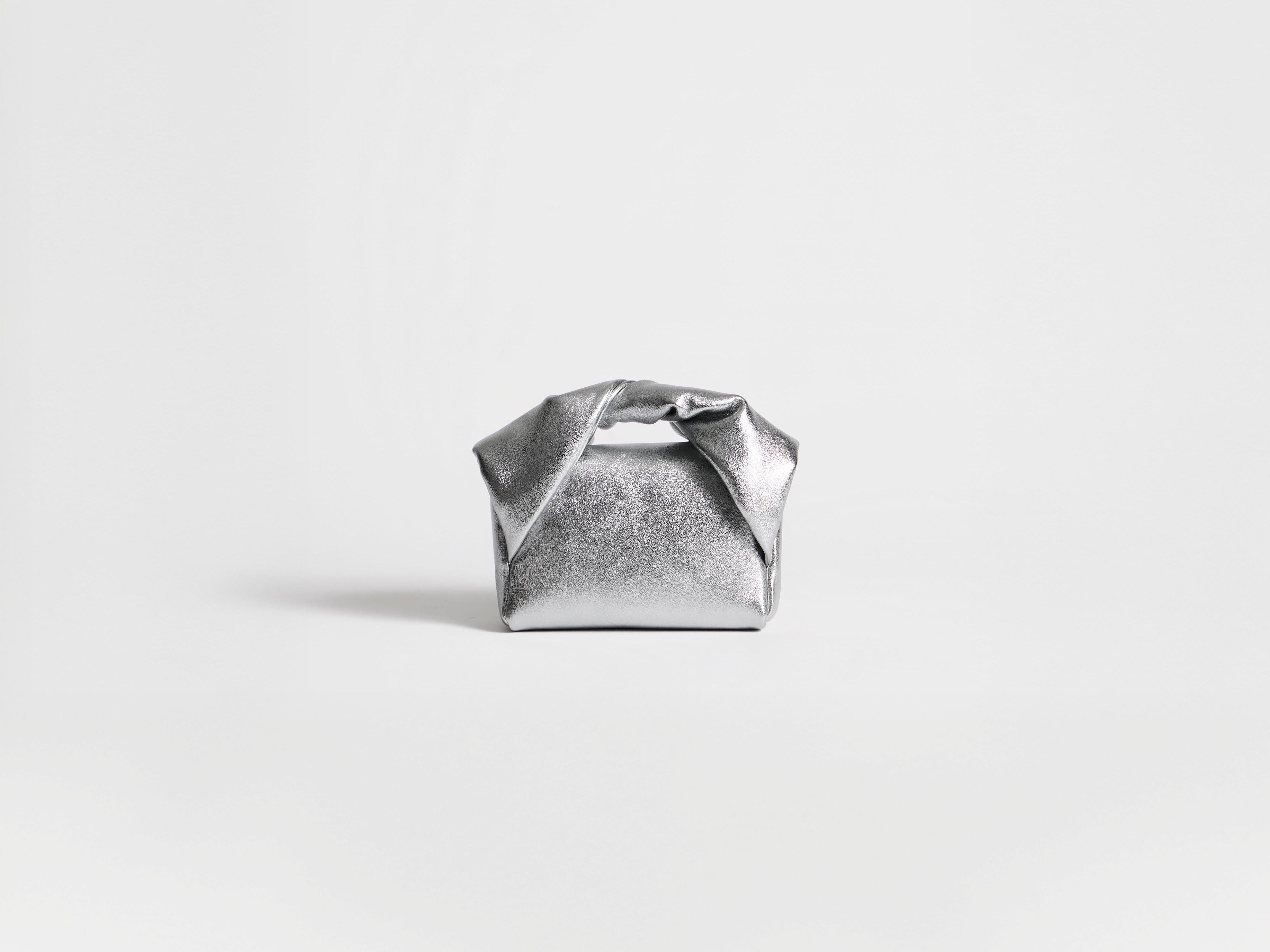J.W.Anderson Small Twister Bag Tasche Silber Leder O/S