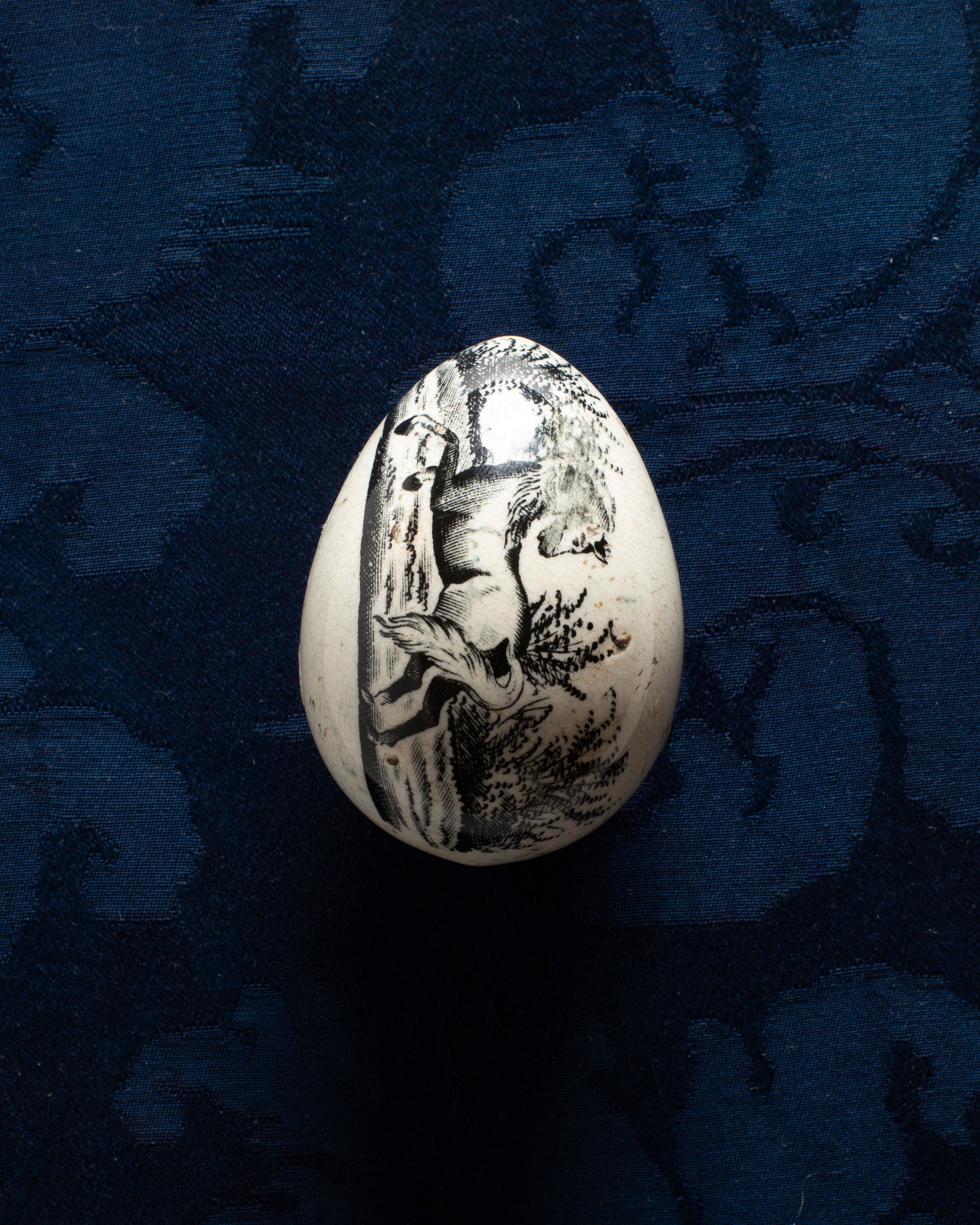 J.W.Anderson Darning Egg Stopfei Schwarz Pferd 1830