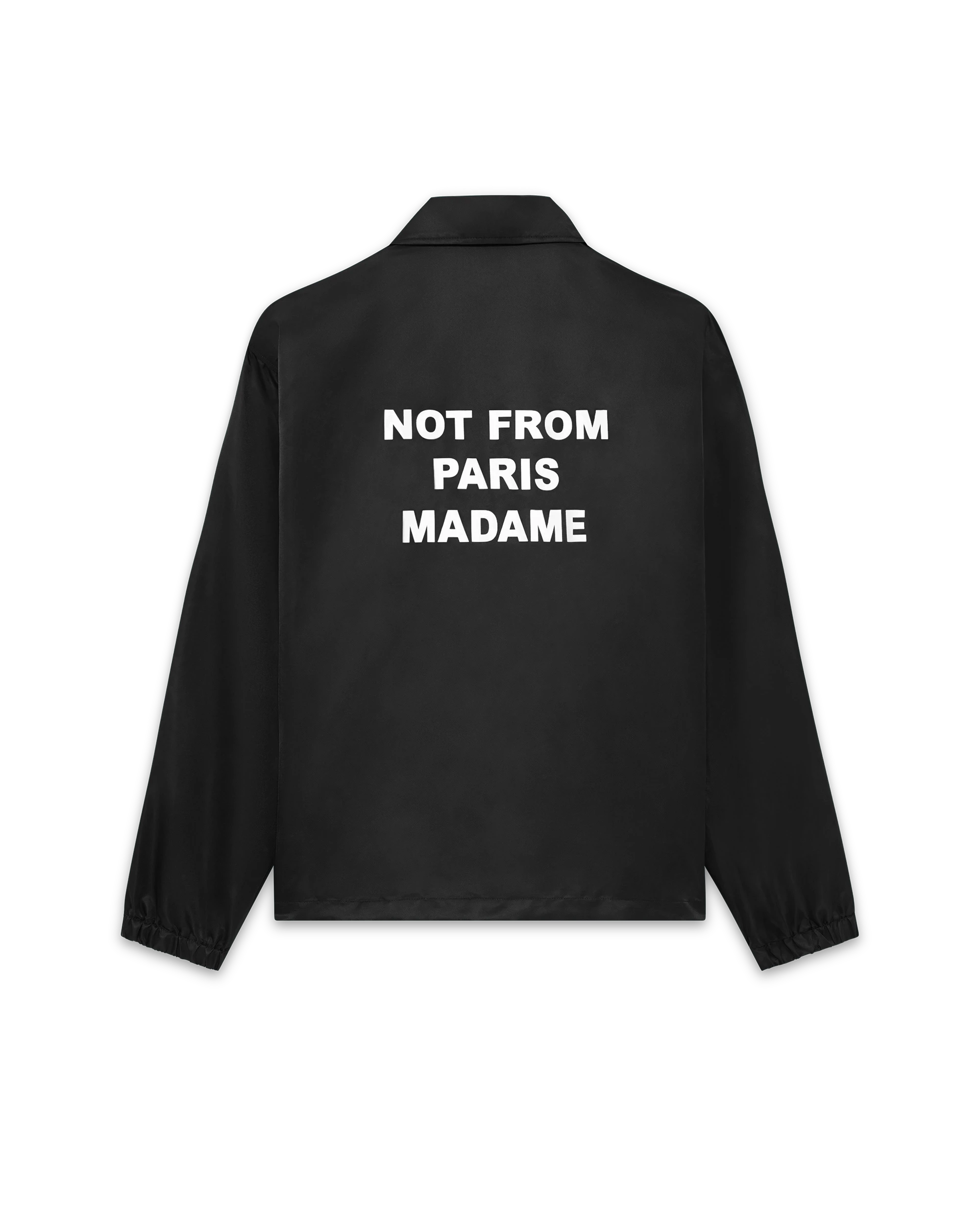 Drôle De Monsieur Veste Slogan Jacke Schwarz Nylon Wasserabweisend