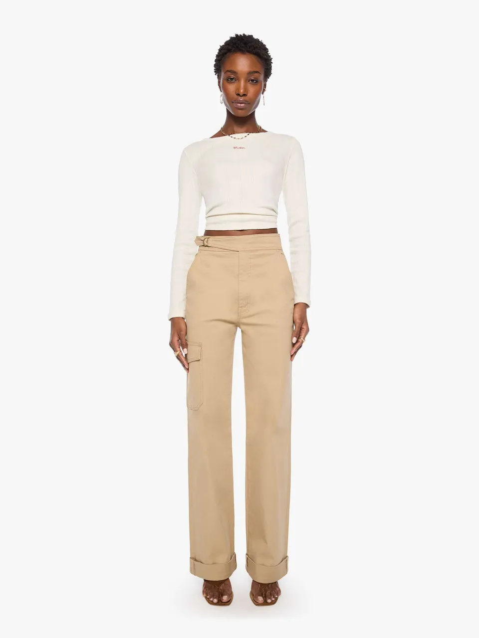Mother The Prep Tune Up Cargo Sneak Cuff Hose Khaki