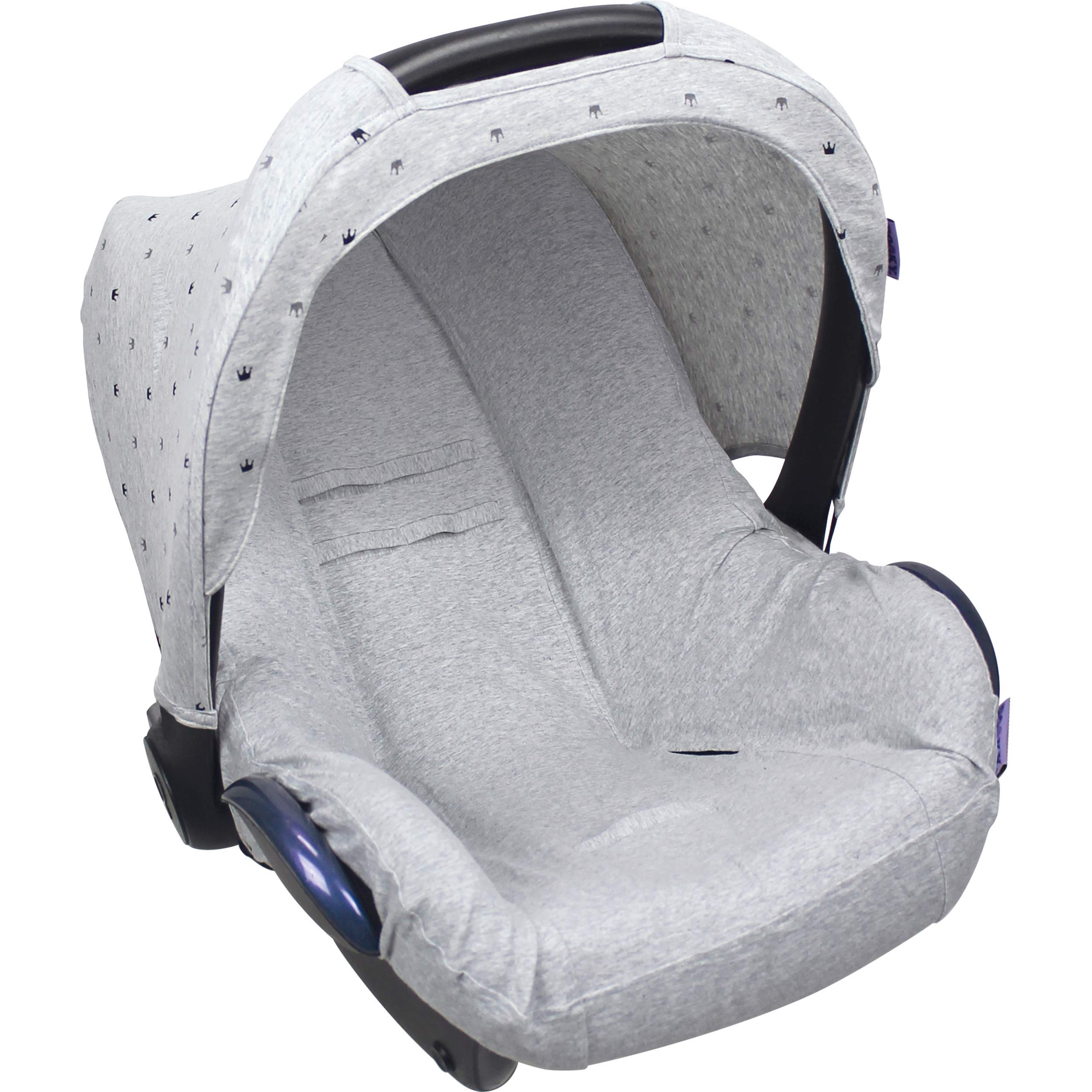 Dooky Hoody Combi Pack Sonnenschutz Babyschale Light Grey Crown Hellgrau