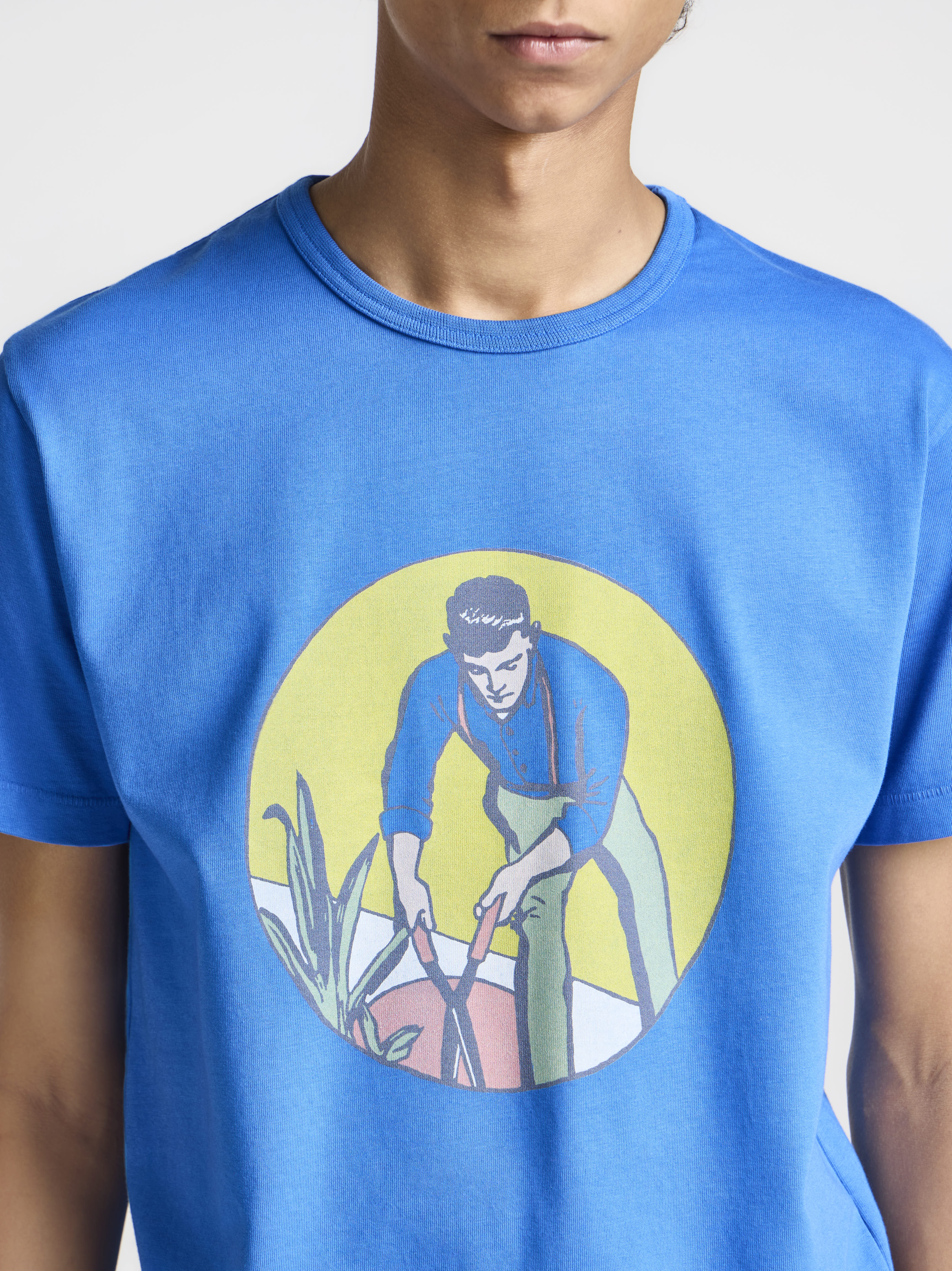 J.W.Anderson Gardener T-Shirt Herren saphirblau Baumwolle