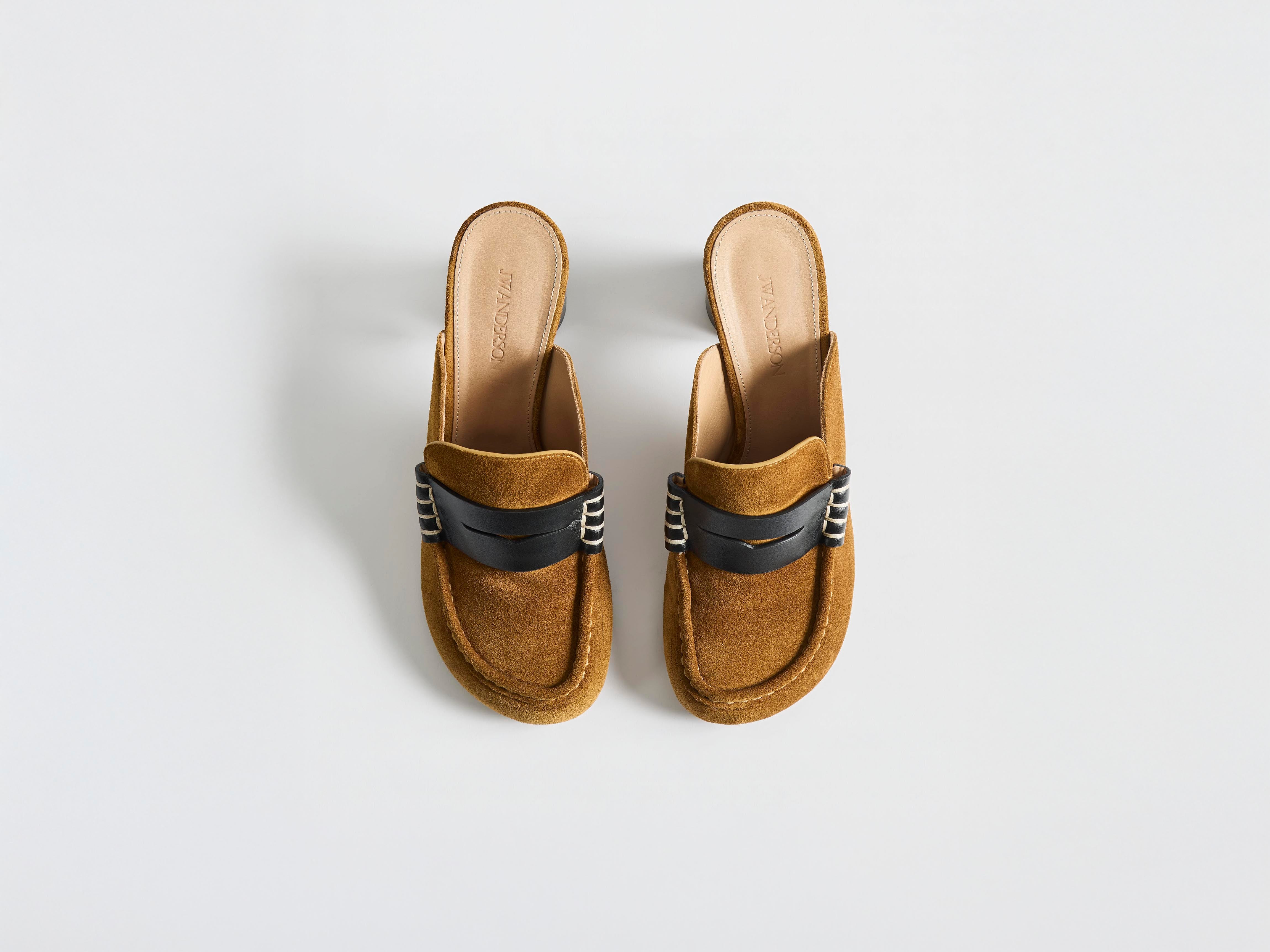 J.W.Anderson Heeled Loafer Mule Caramel/Black