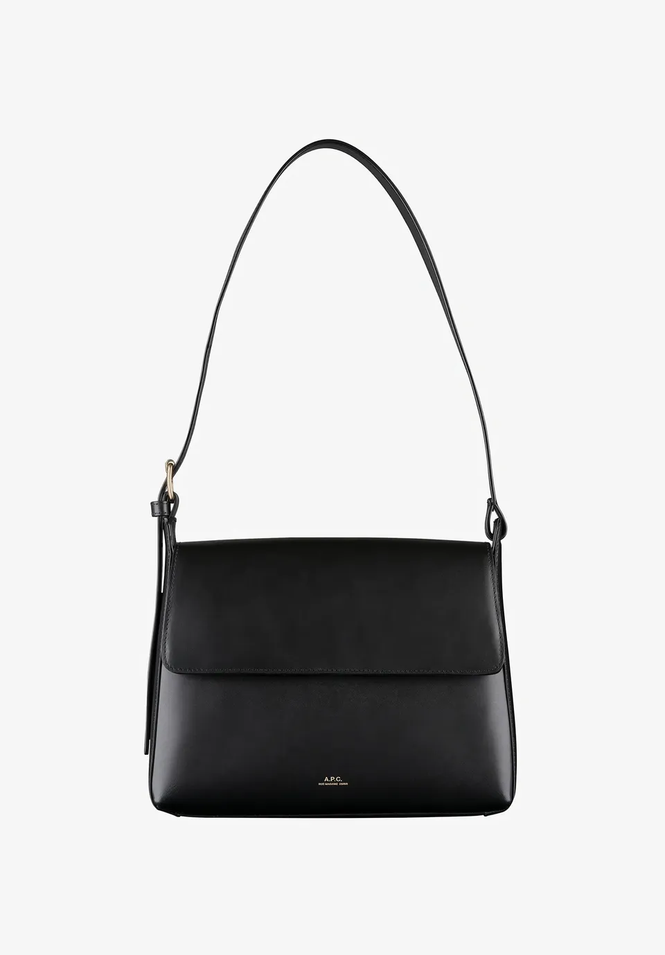 A.P.C. Virginie Flap Tasche Glattleder Gold-Schnalle