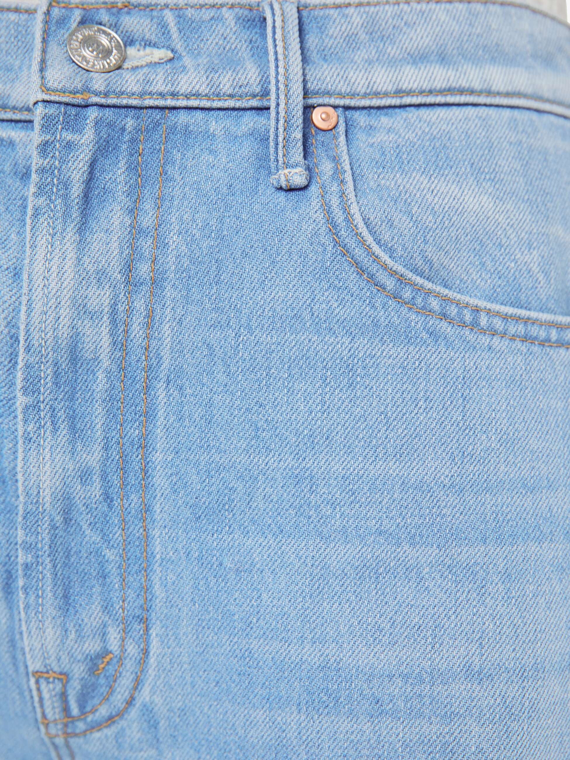 MOTHER Denim Half-Pipe Ankle Cuff Fray Jeans Last Bite Barrel