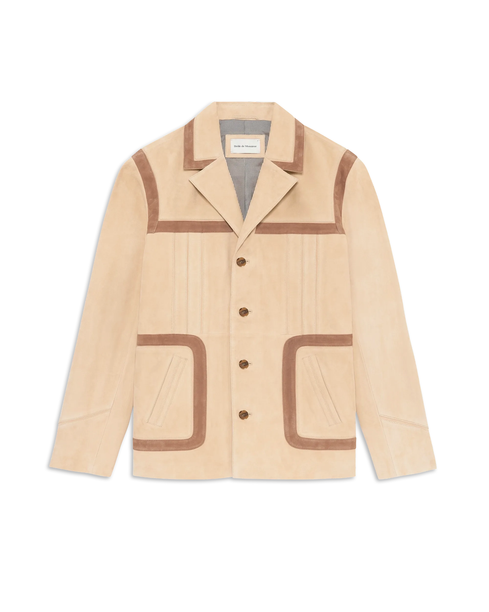 Drôle De Monsieur Leather Safari Lederjacke Beige Ziegenleder