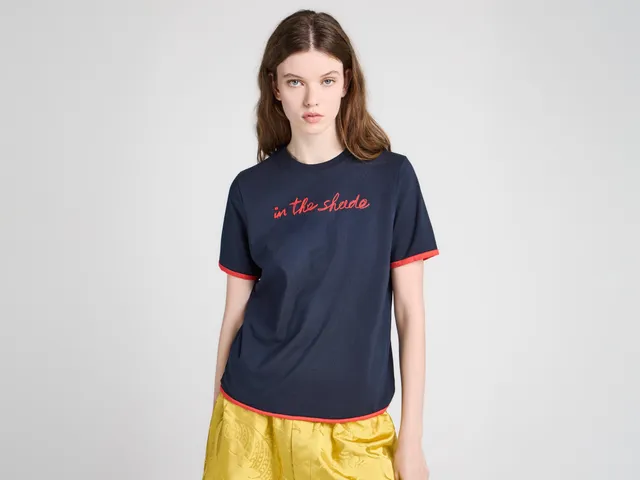 J.W. Anderson In The Shade T-Shirt Navy Rot Damen