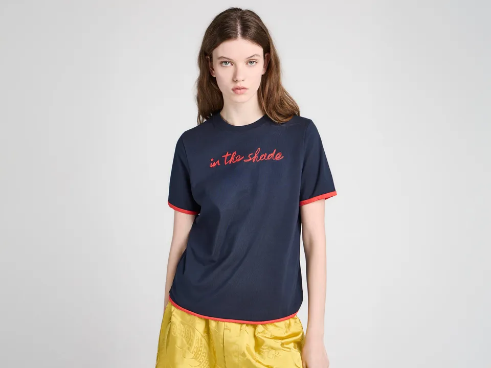 J.W. Anderson In The Shade T-Shirt Navy Rot Damen