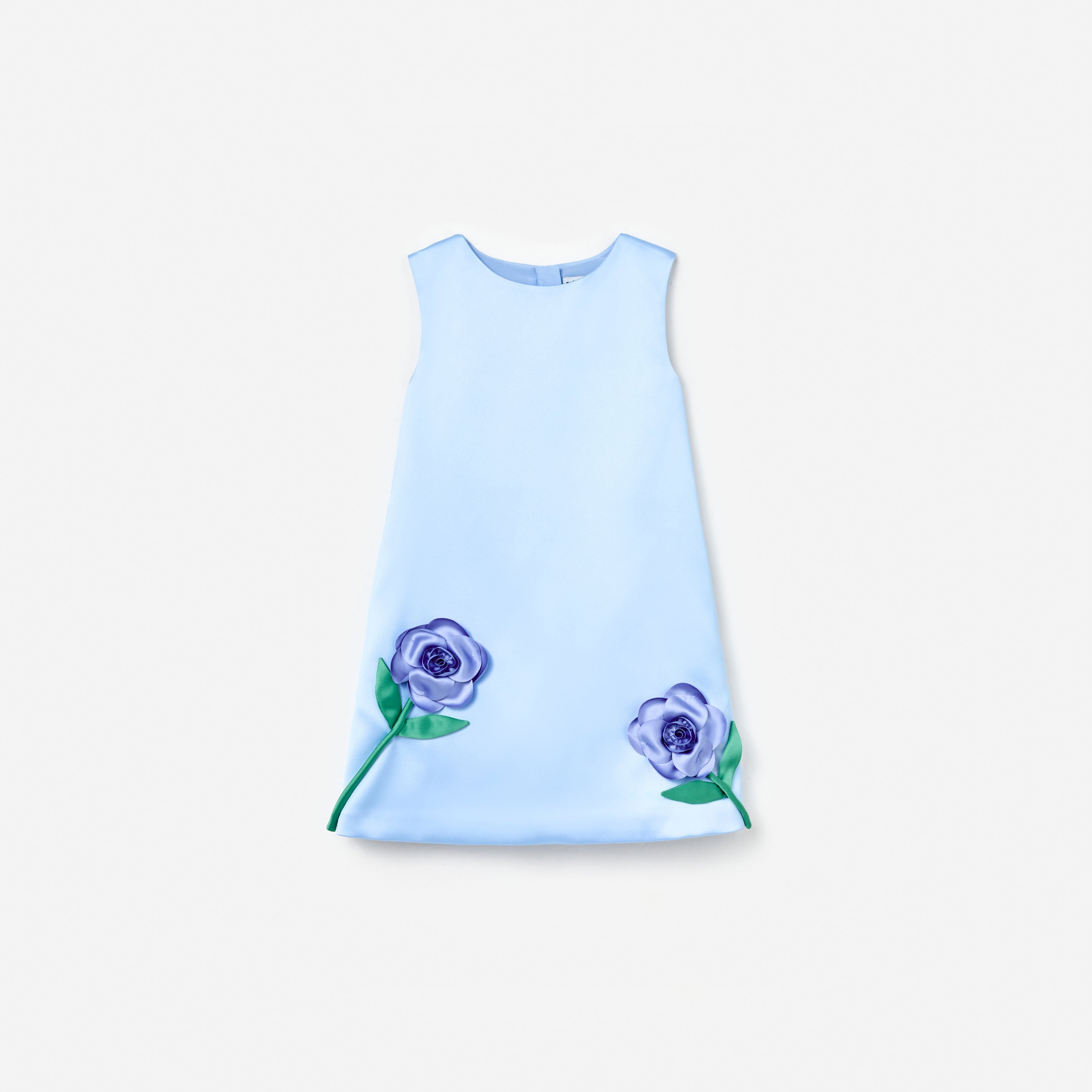 Self Portrait Blaues Satin Kinderkleid Blume 5/6