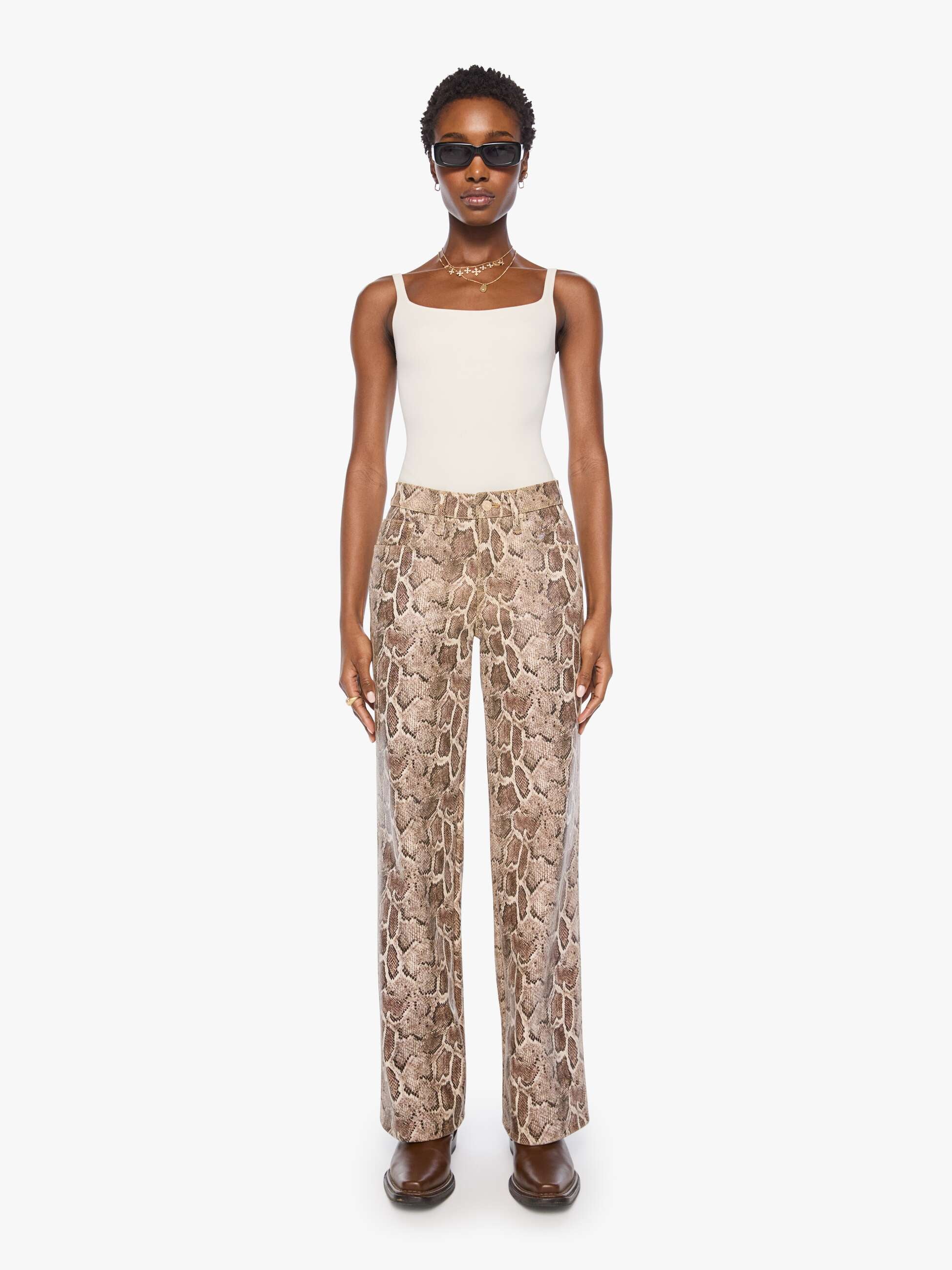 Mother The Maven Sneak Hose Royal Serpent Schlangenprint