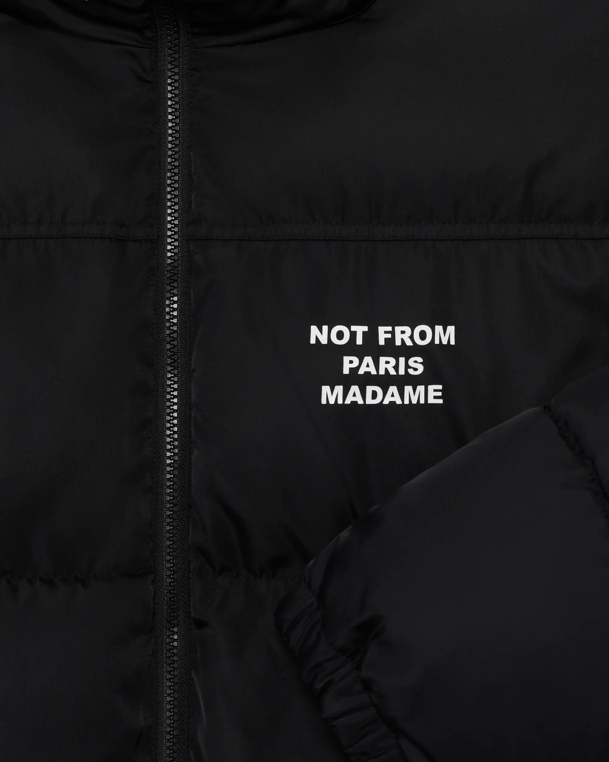 Drôle De Monsieur Slogan Puffer Jacke Schwarz Stepp