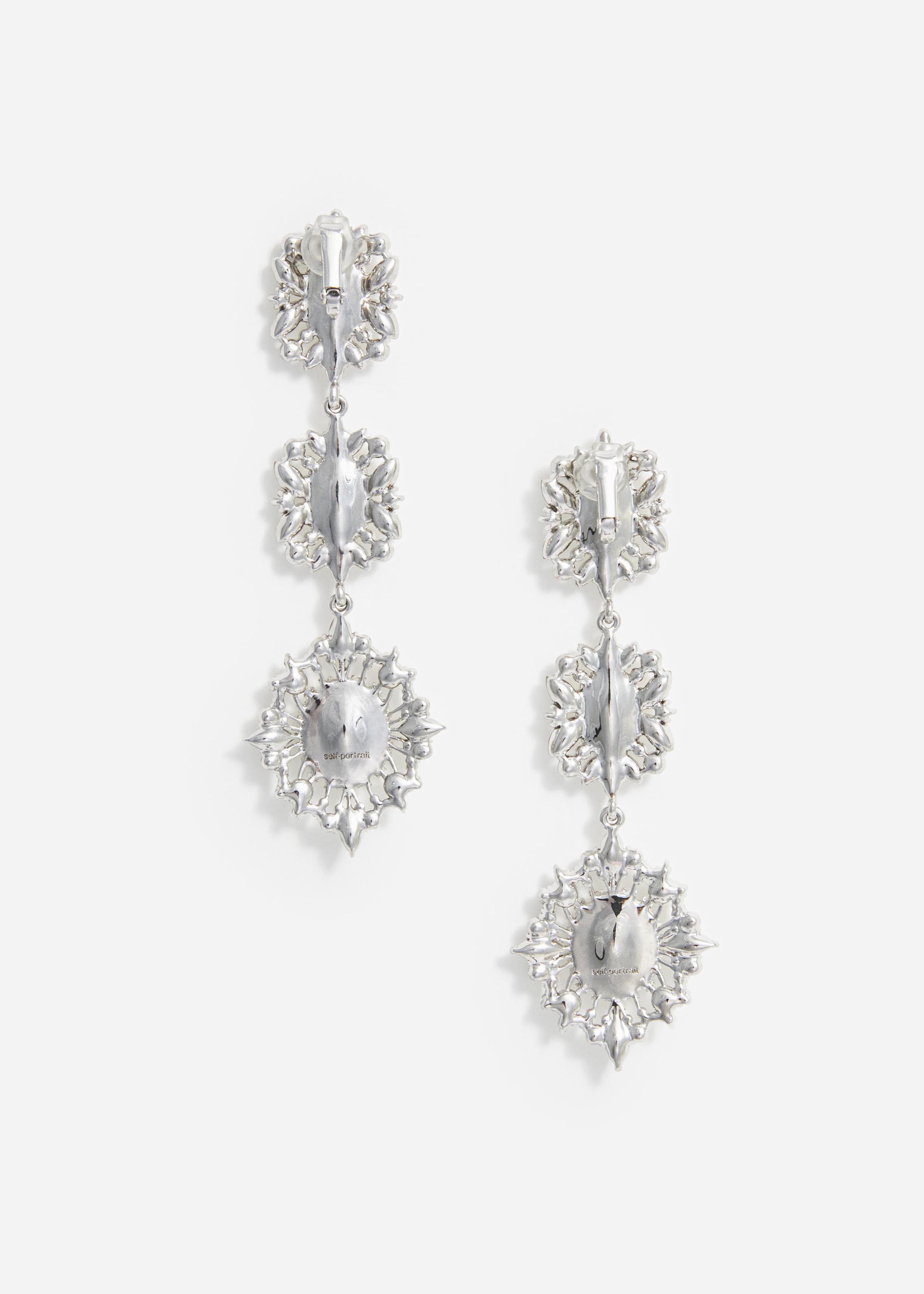 Self Portrait Crystal Tiered Ohrringe silber Kristall