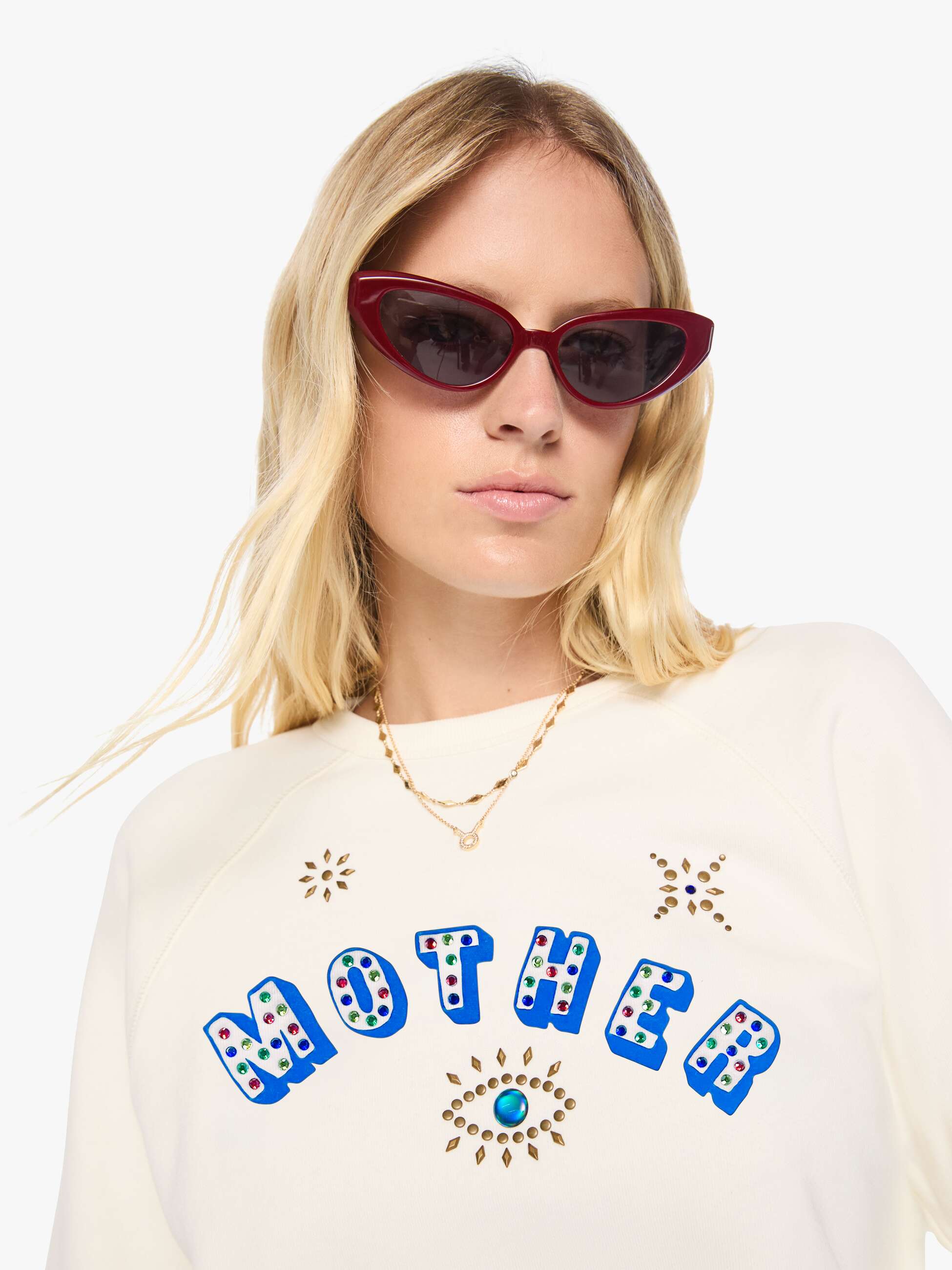 Mother The Concert Starry Eyed Sweatshirt Damen Elfenbein