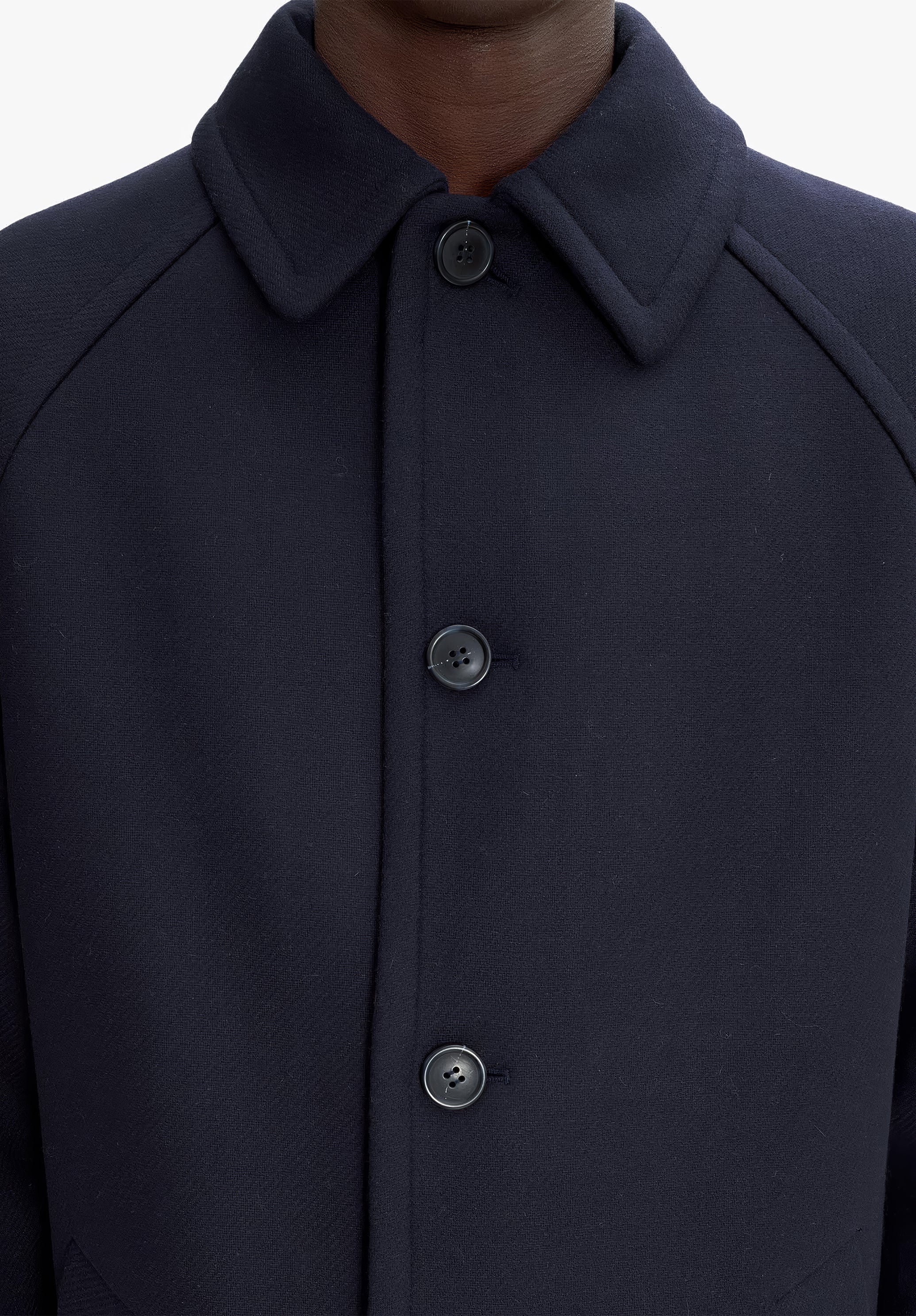 A.P.C. Mantel Gaston Wolle Knielang Italien Gr. M Raglan