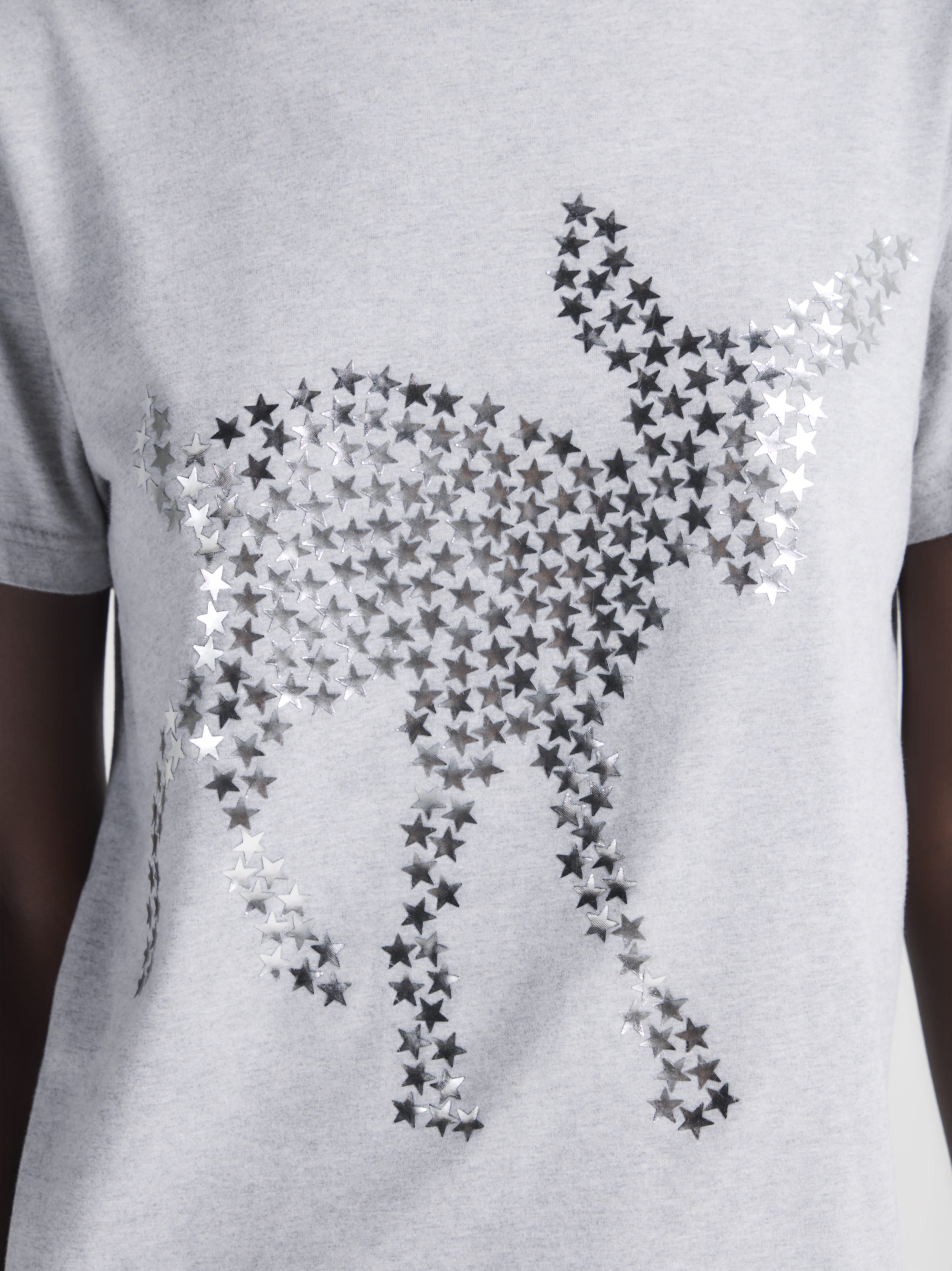 J.W.Anderson Animal Stars Graphic T-Shirt Baumwolle Mid Grey