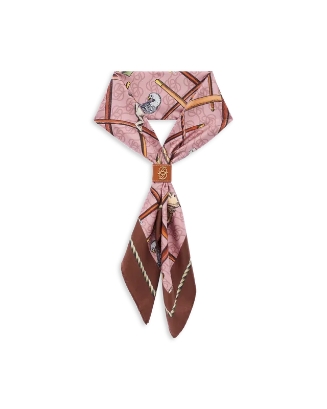 Drôle De Monsieur Cannes Seidenschal staubrosa 60x60 Seide
