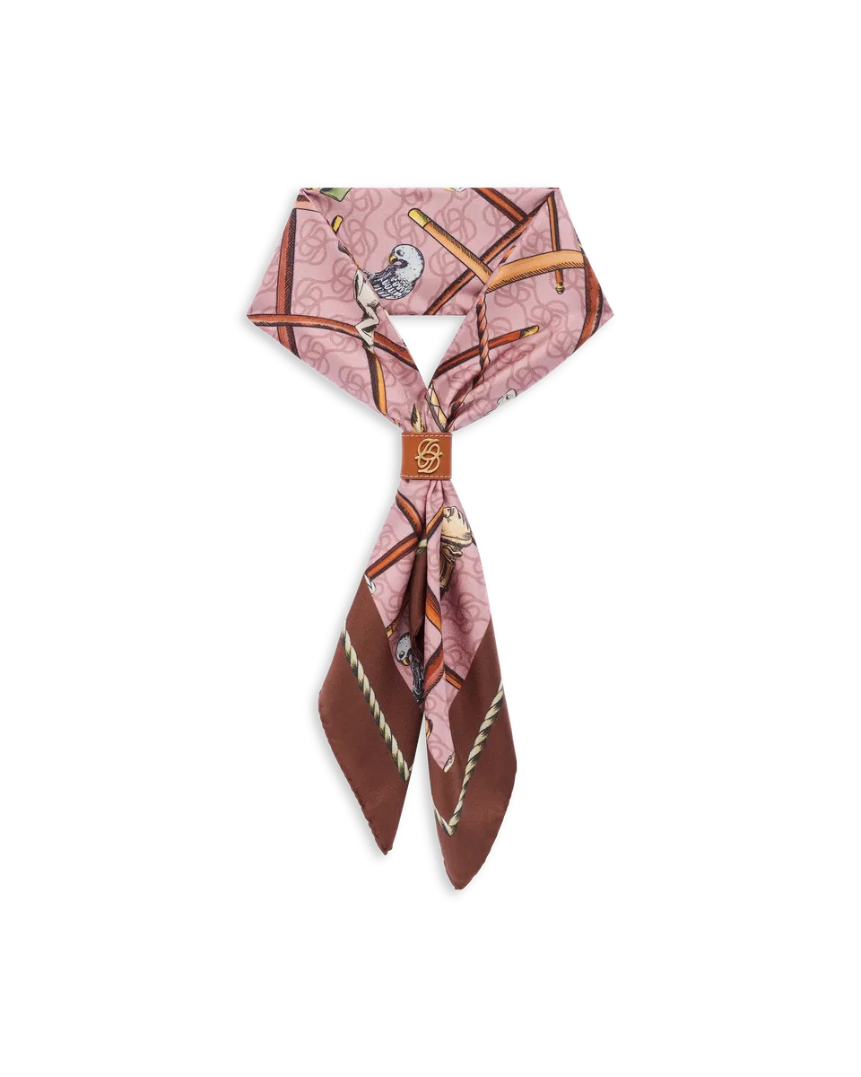 Drôle De Monsieur Cannes Seidenschal staubrosa 60x60 Seide