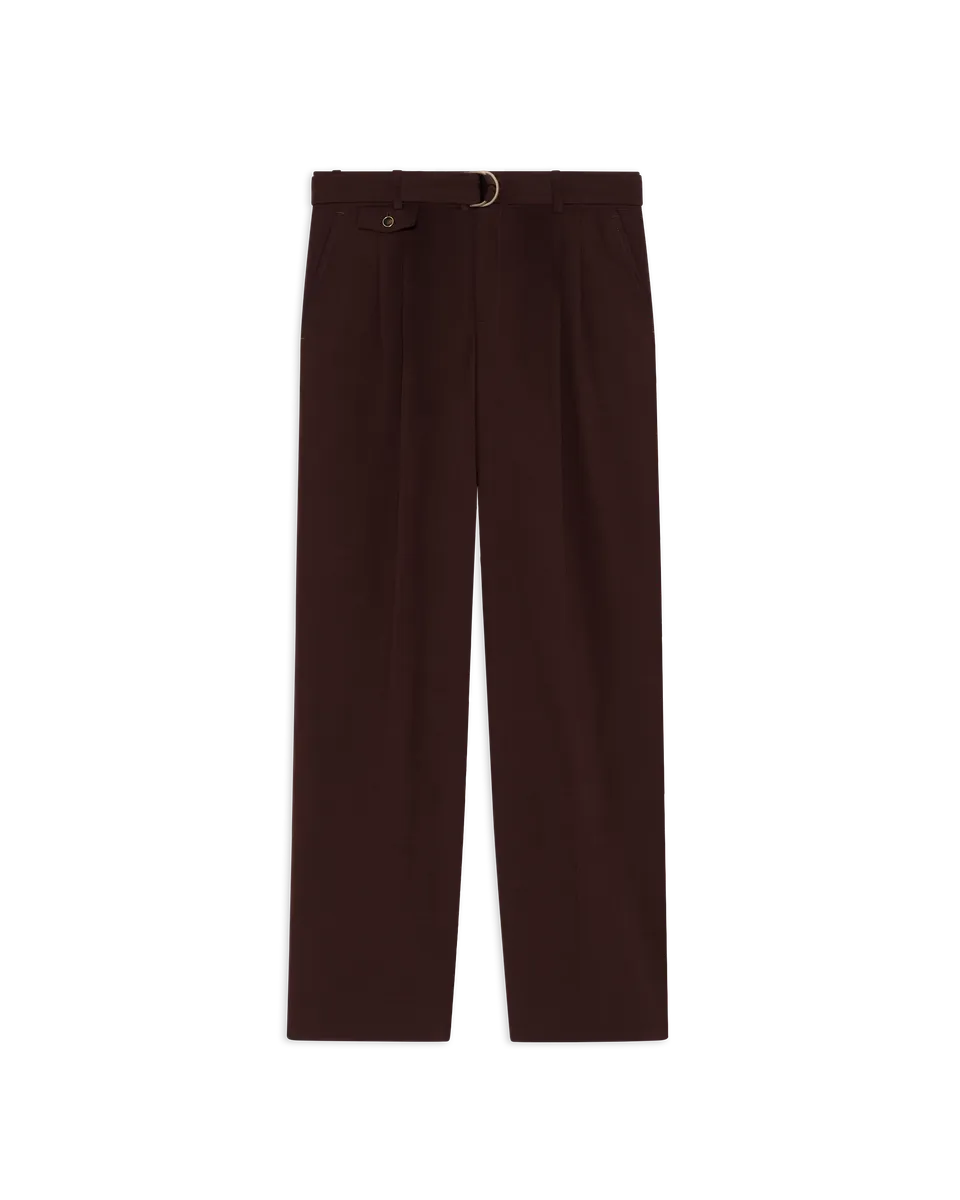 Drôle de Monsieur Pantalon Large Viscose Hose Braun weites Bein