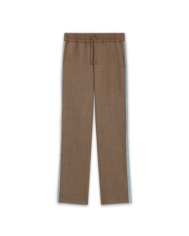 Drôle De Monsieur Le Pantalon Chevron Hose Braun Wolle