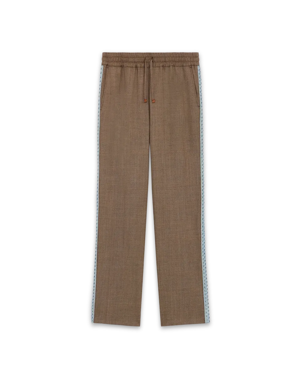 Drôle De Monsieur Le Pantalon Chevron Hose Braun Wolle