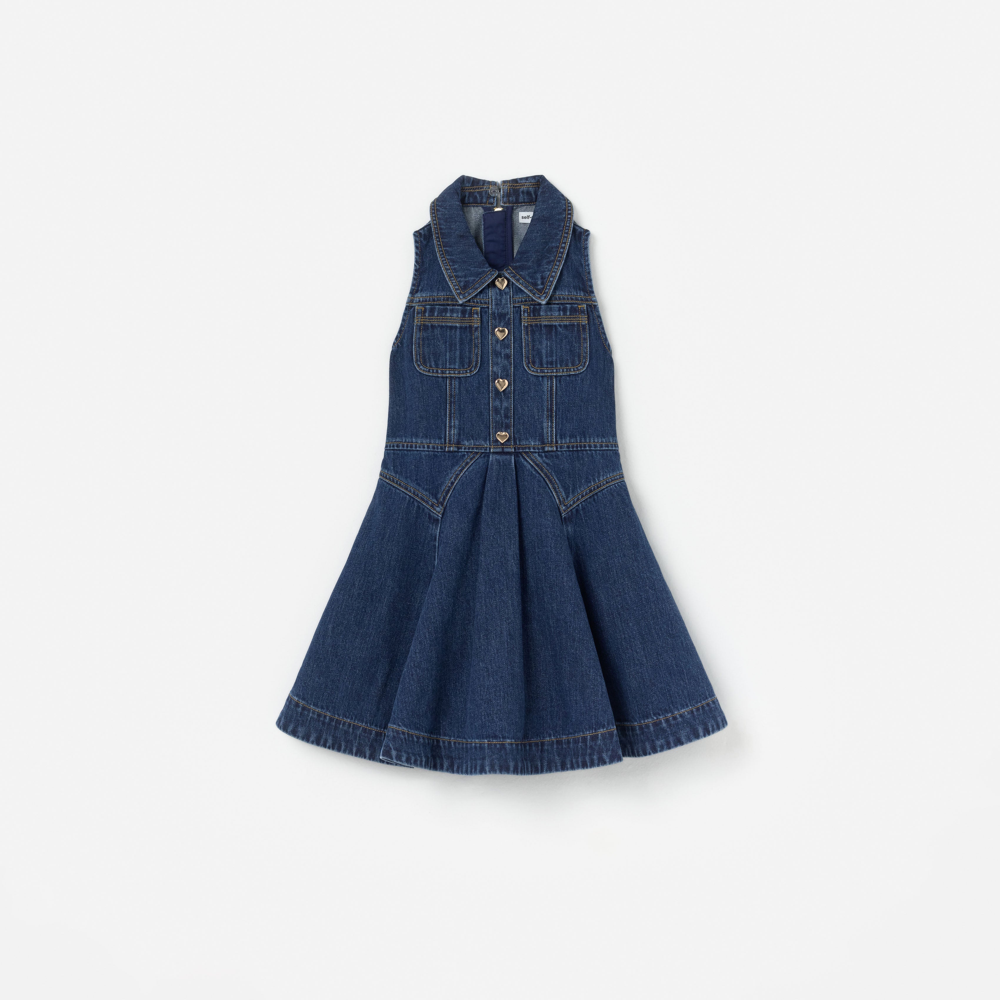 Self Portrait Denim Kleid Kinder Blau Jeanskleid Gr 5/6