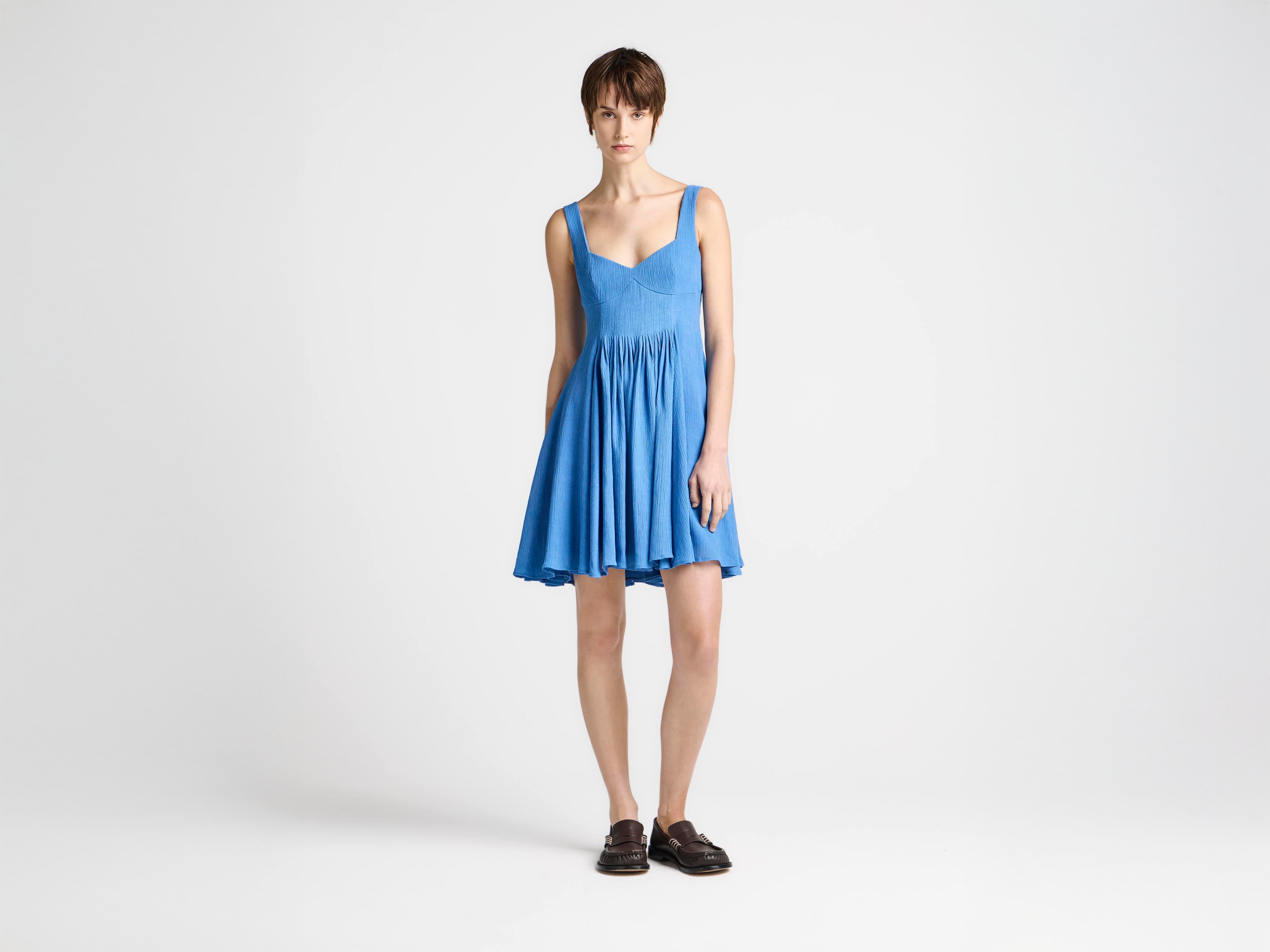 J.W.Anderson Babydoll Kleid Kornblumenblau Leinen