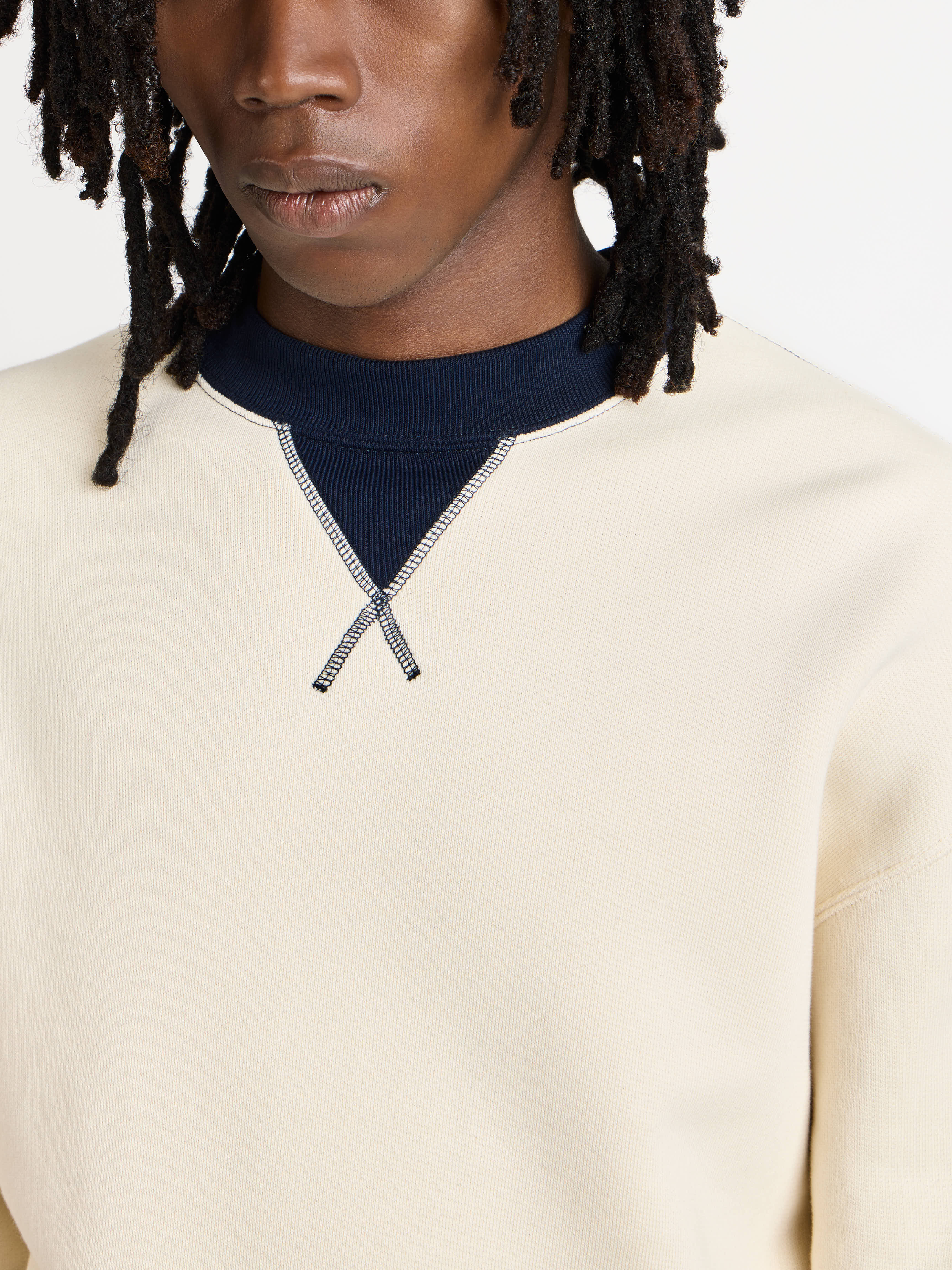 J.W.Anderson Contrast Collar Sweatshirt Ecru/Navy