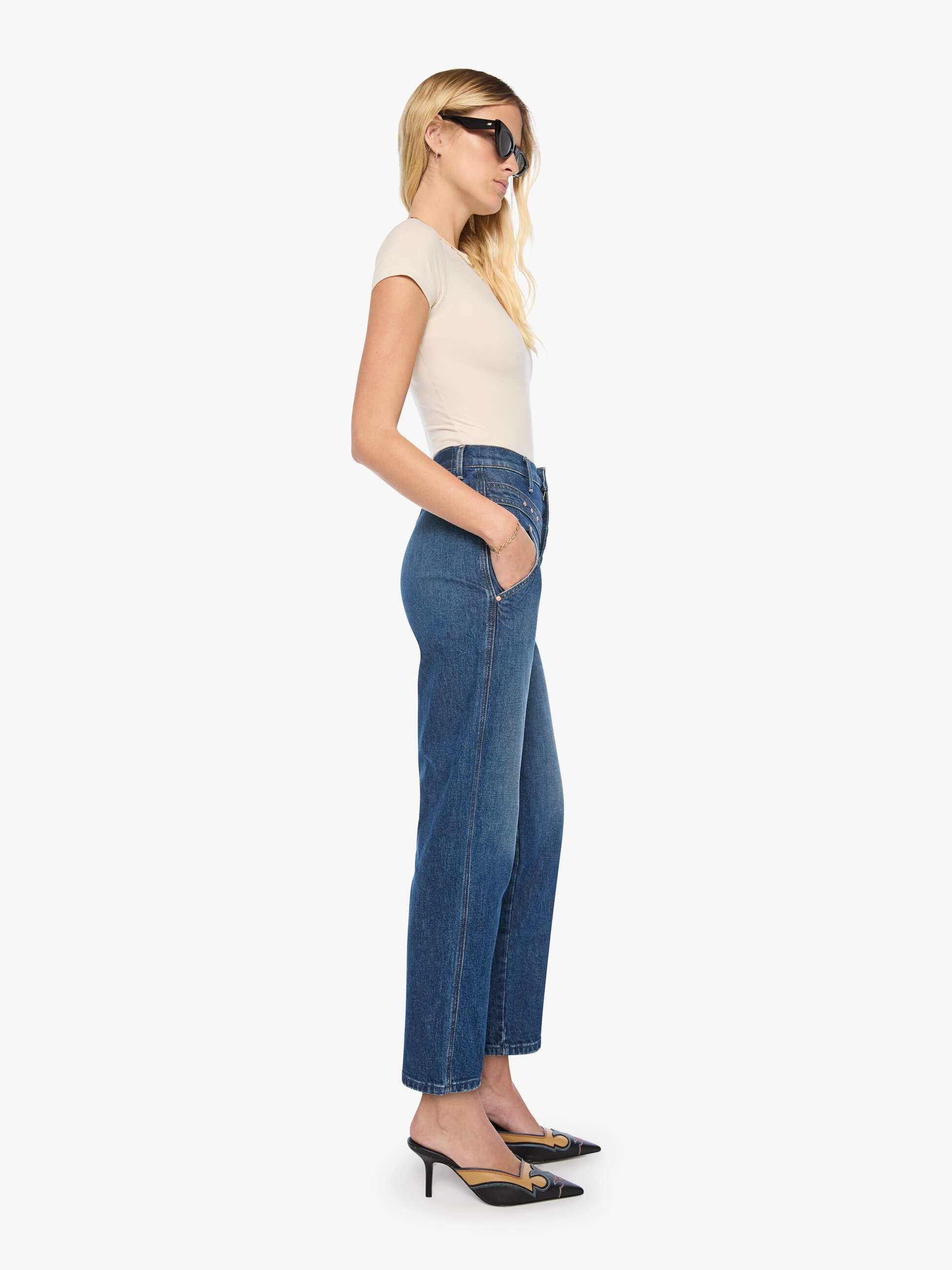 Mother The Rock Candy Tune Up Jeans Buckaroo Mittelblau