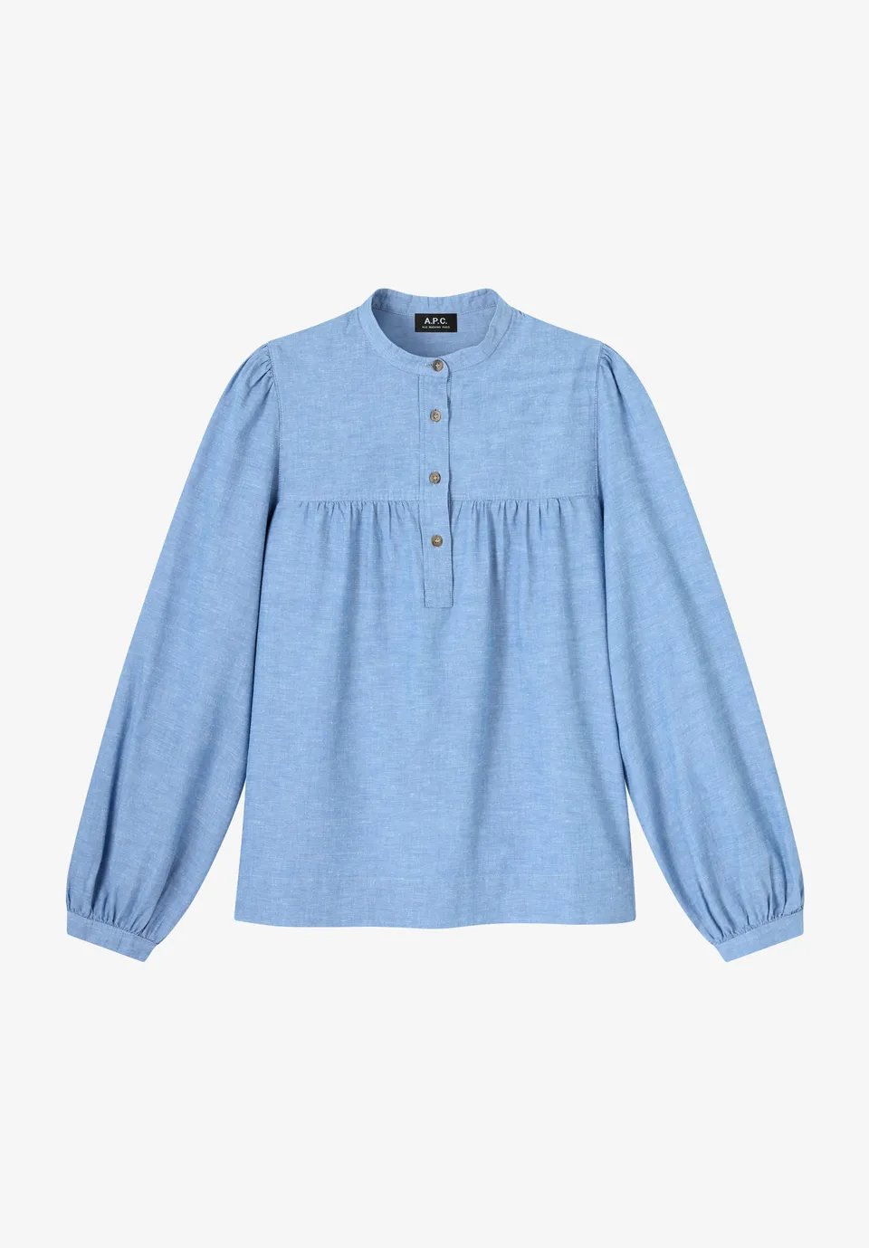 A.P.C. Baby Doll Bluse Baumwolle blau Bio-Baumwolle