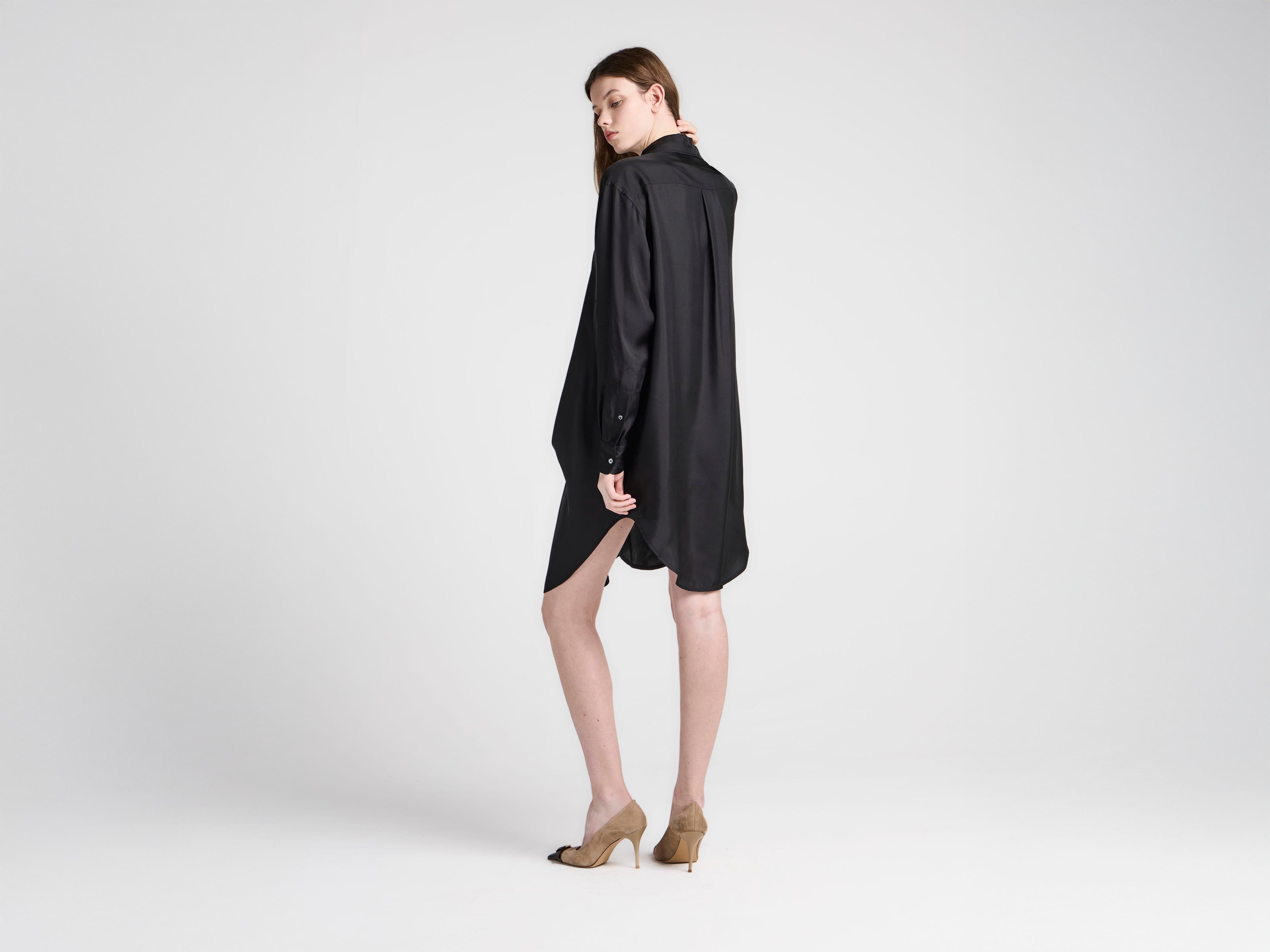 J.W.Anderson Tuxedo Drape Silk Kleid Damen Schwarz Seide