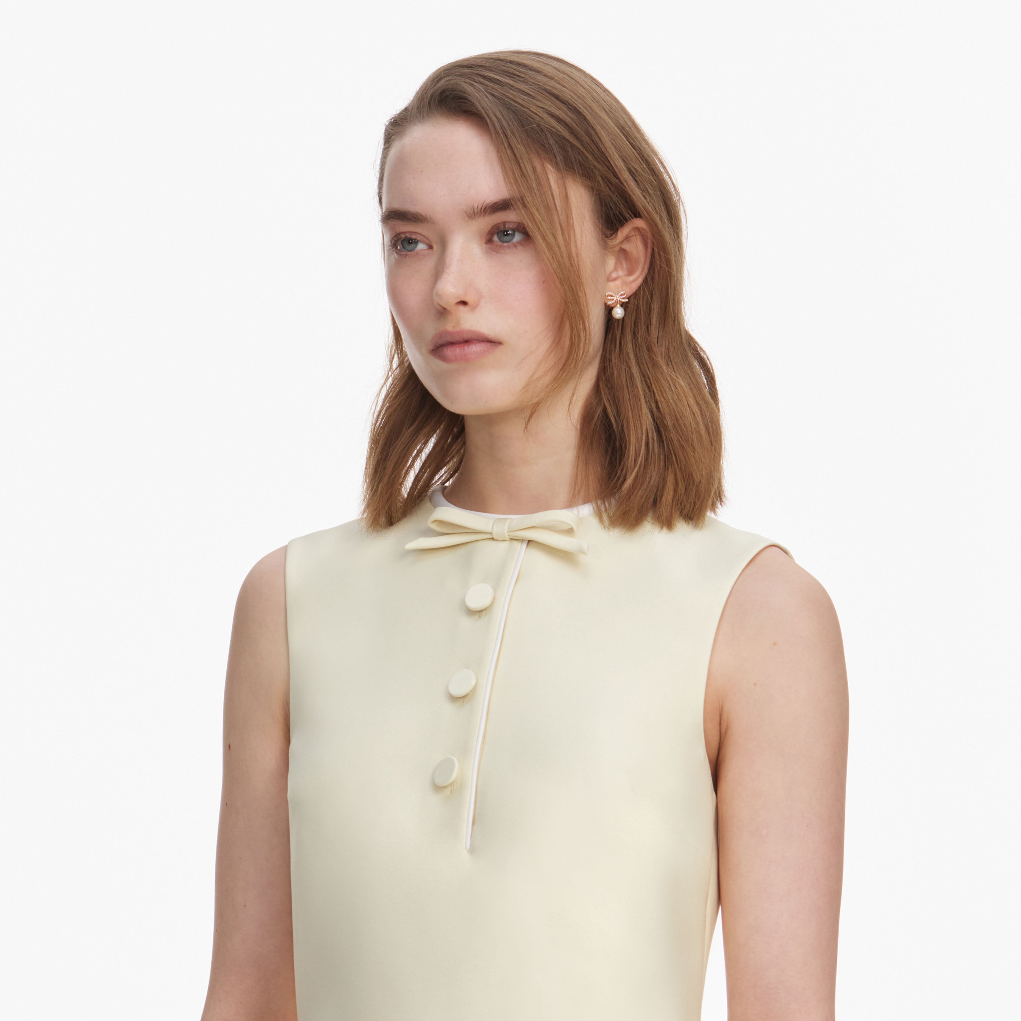 Self Portrait Yellow Taffeta Bow Minikleid Gelb Taft