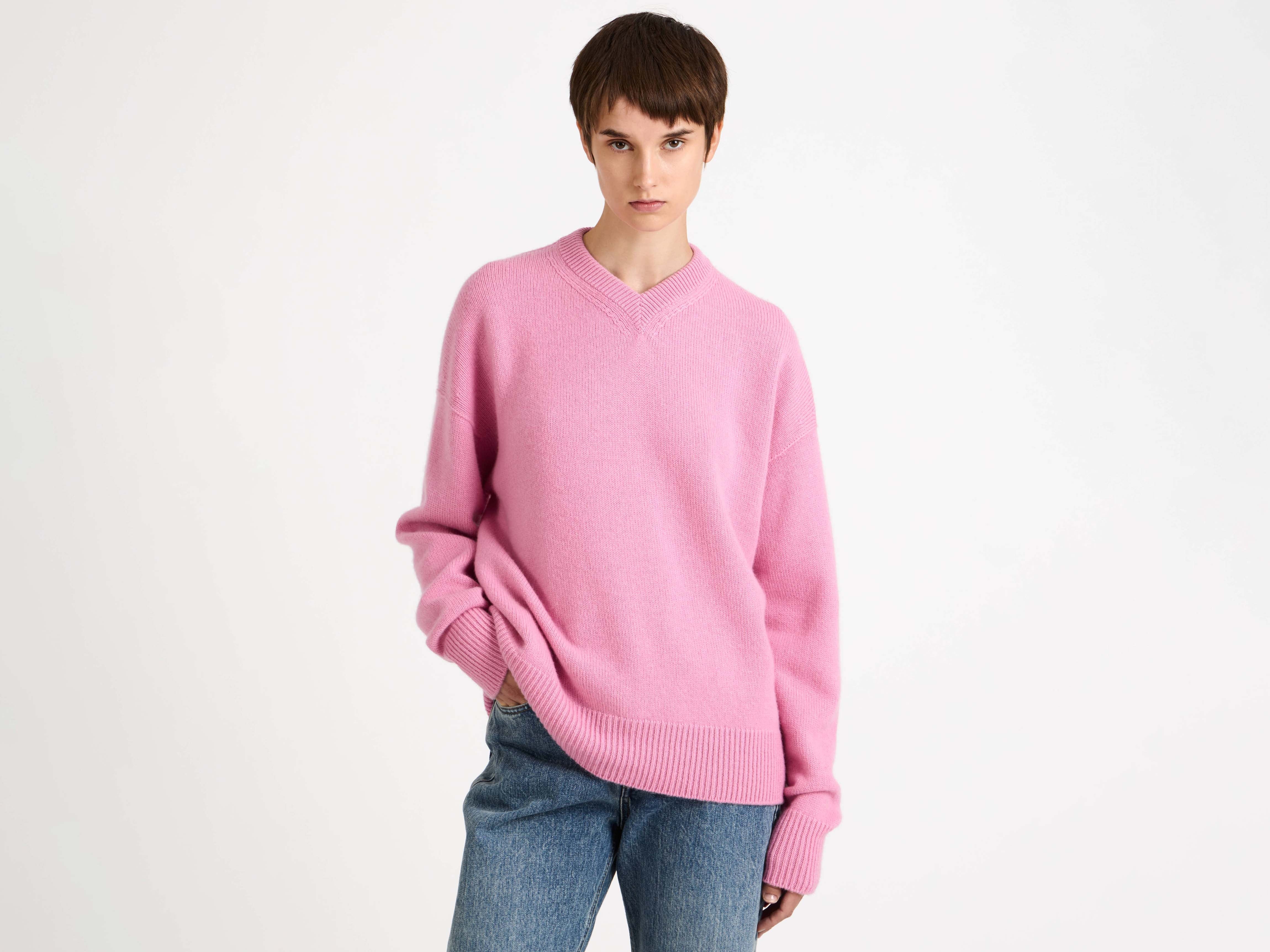 J.W.Anderson V-Neck Kaschmirpullover Damen bubblegum