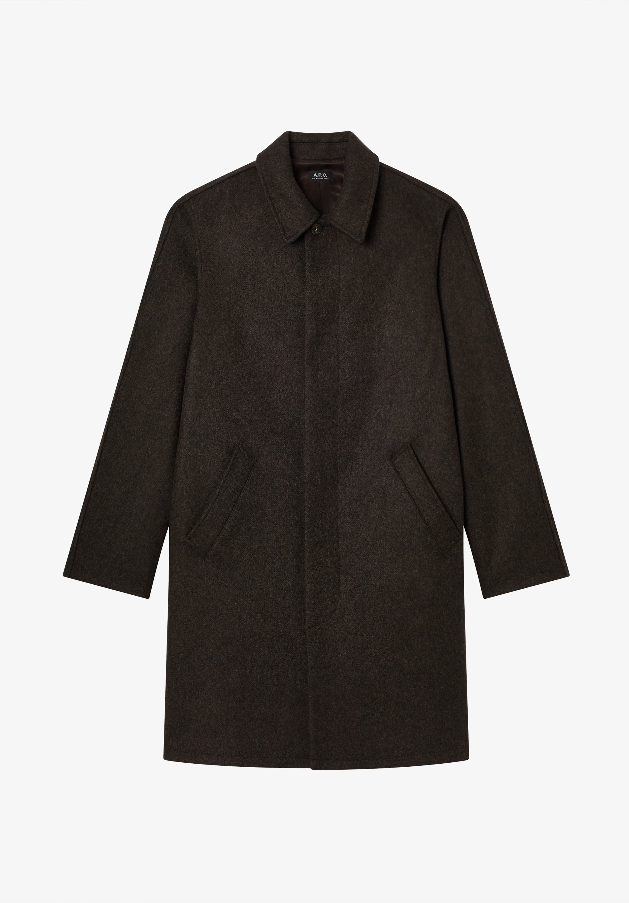 A.P.C. Mac Wollmantel braun meliert L