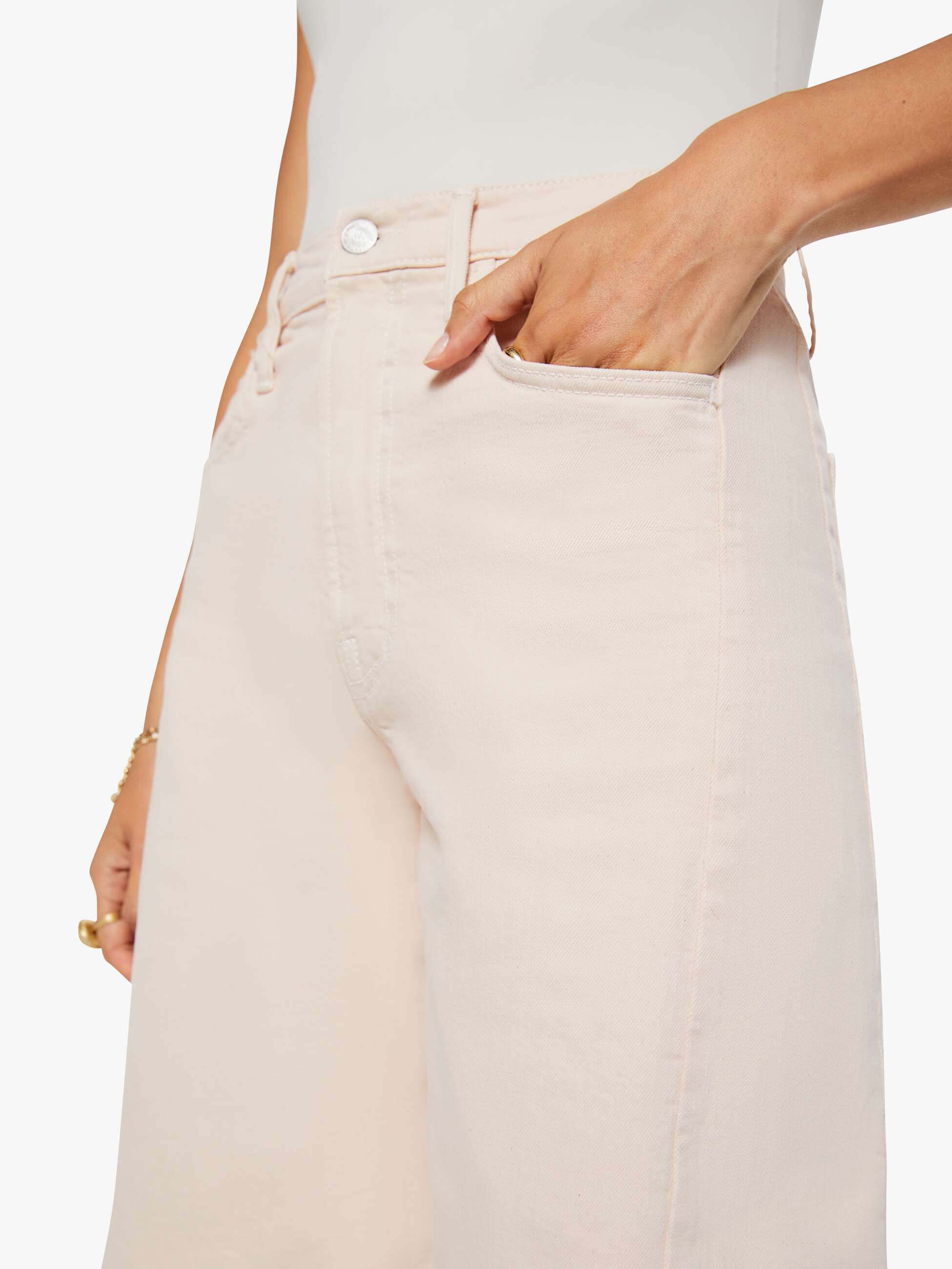 Mother Half-Pipe Bermuda Shorts Peach Puree High-Waist