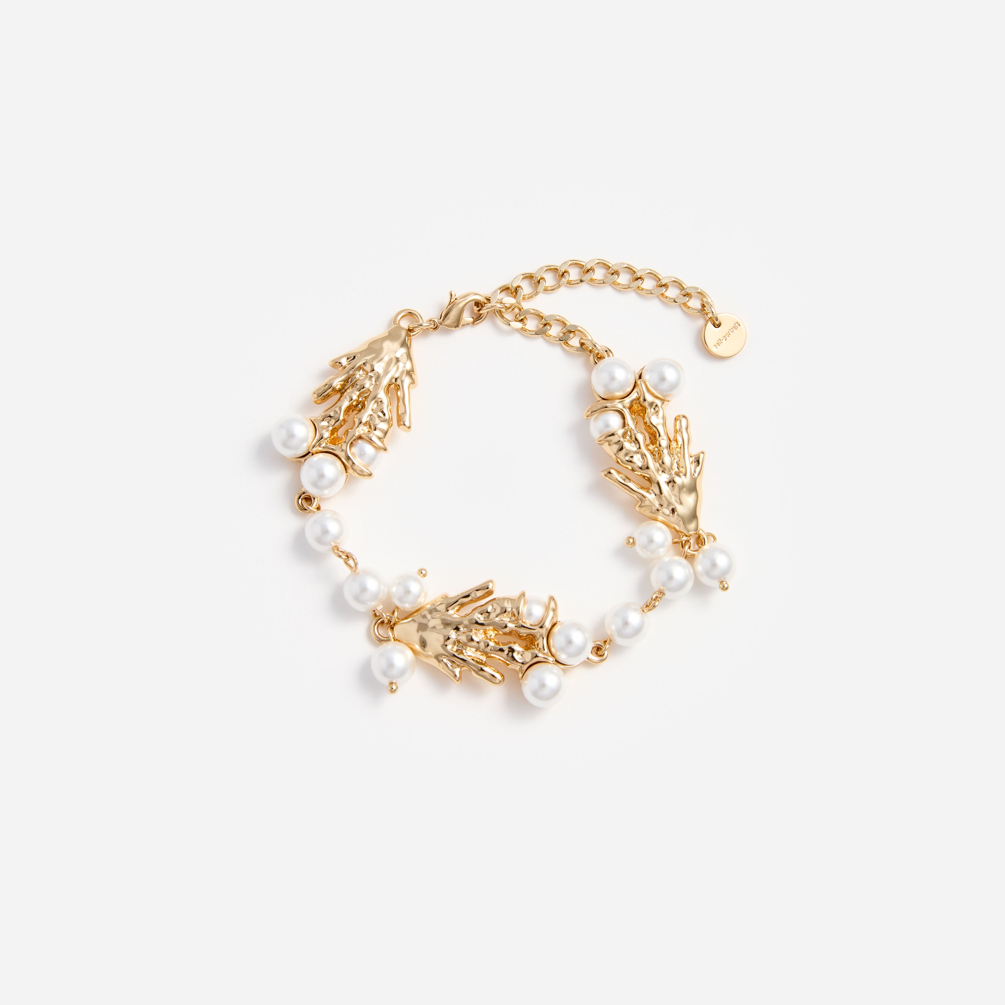 Self Portrait Jewellery Gold Coral Pearl Bracelet Armband Gold