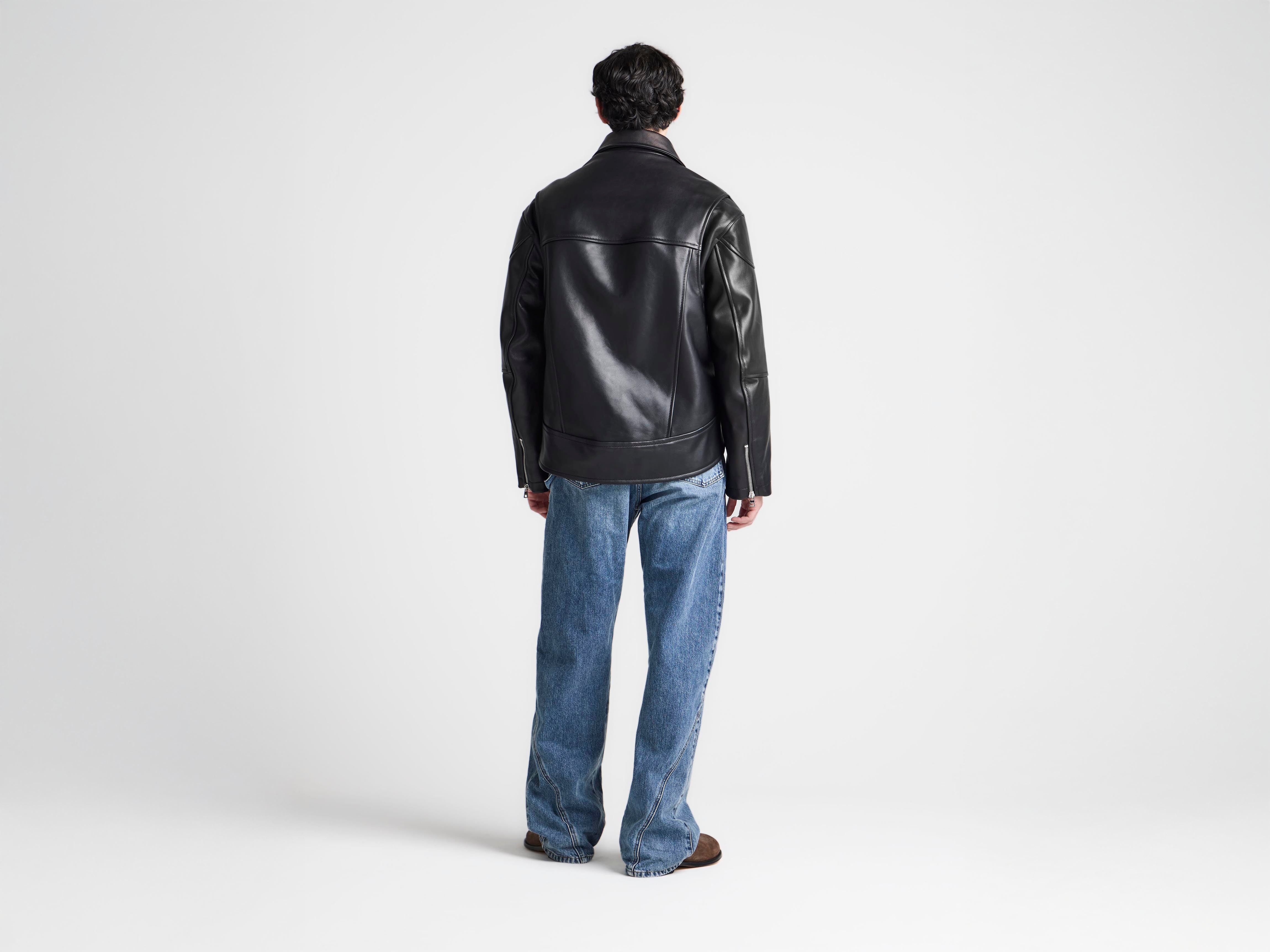 J.W.Anderson Coats & Jackets Curved Hem Bikerjacke Schwarz