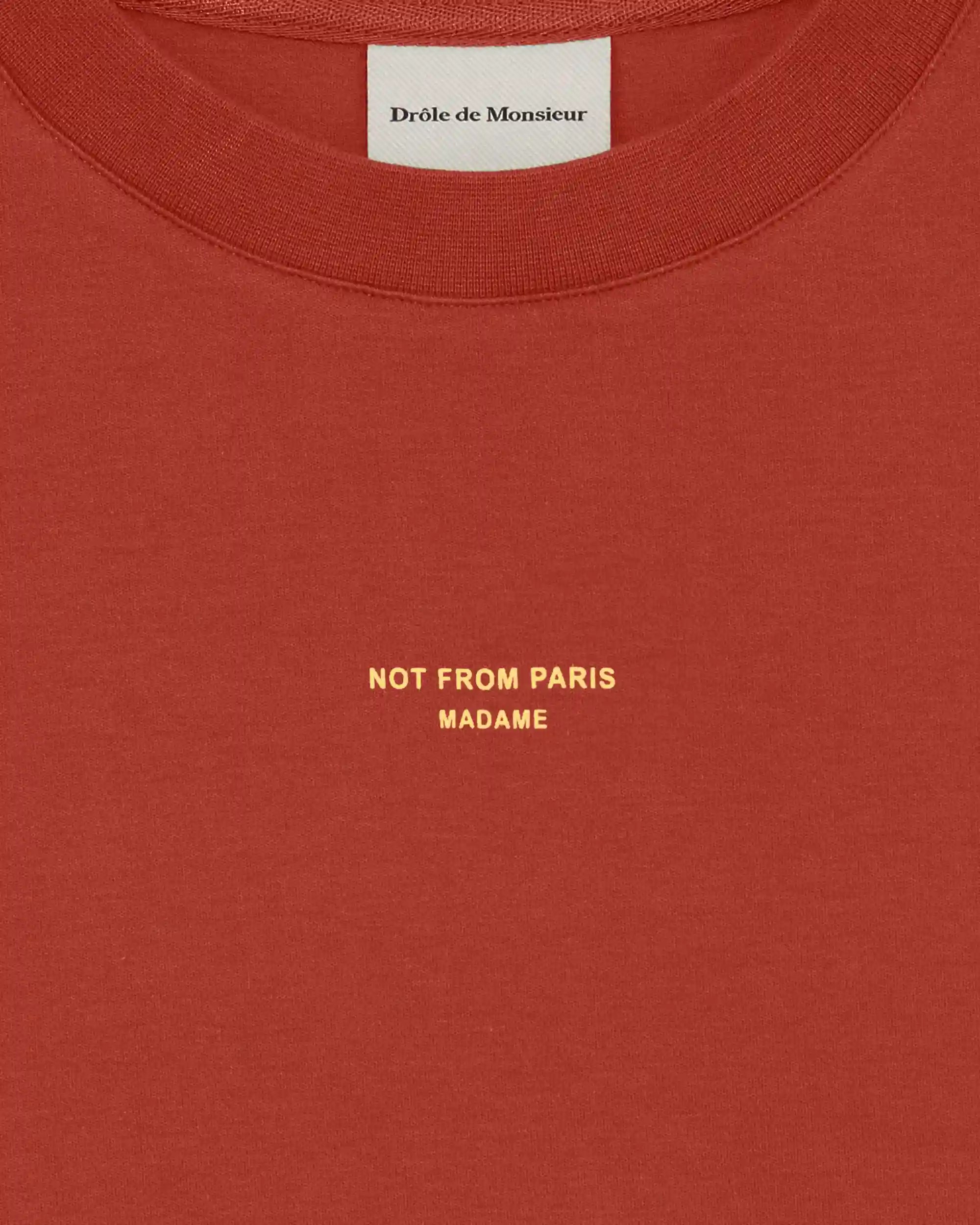 Drôle De Monsieur Slogan Classique T-Shirt dunkelrot Baumwolle