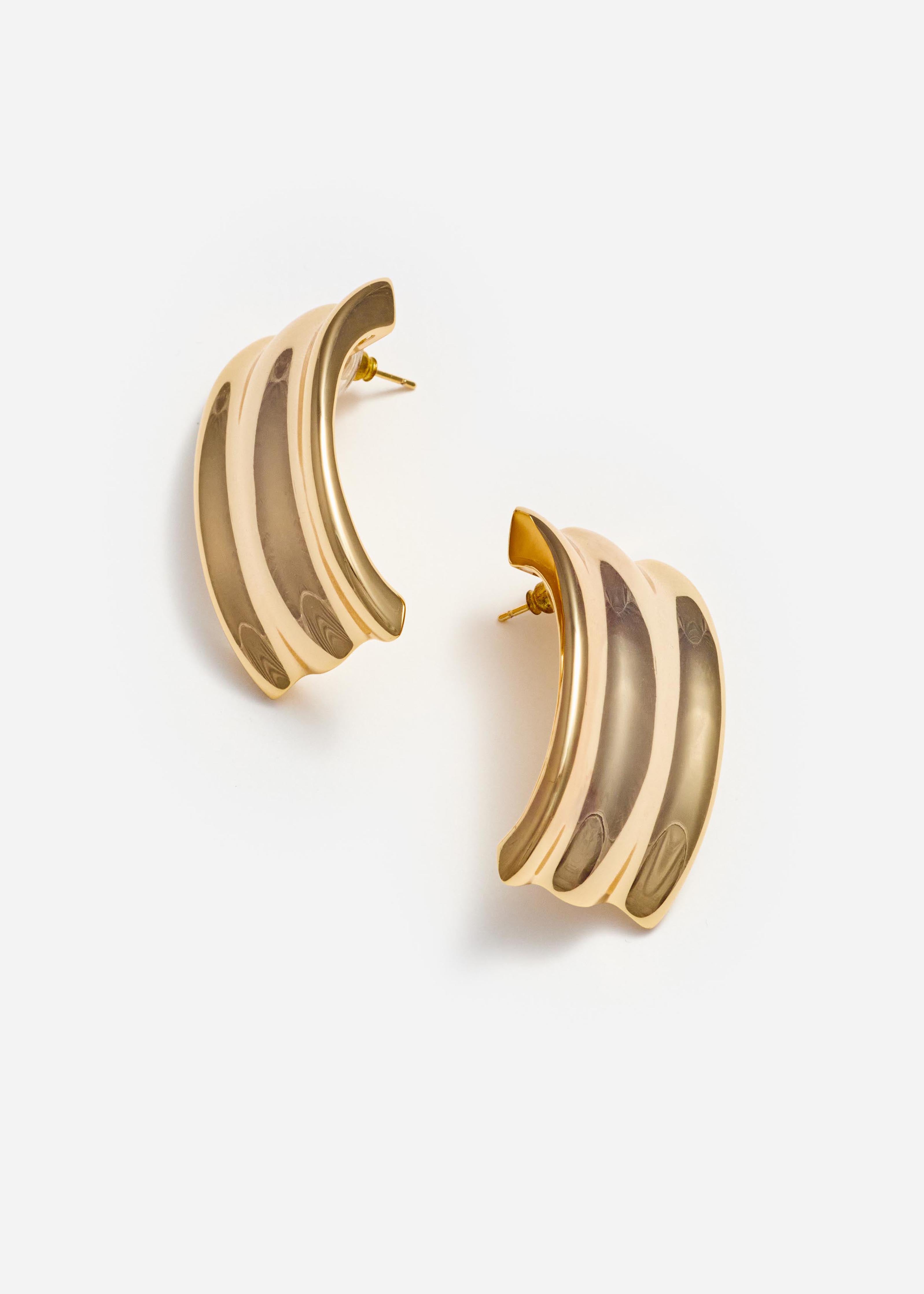 Self Portrait Gold Ridged Ohrringe Gold Ohrstecker