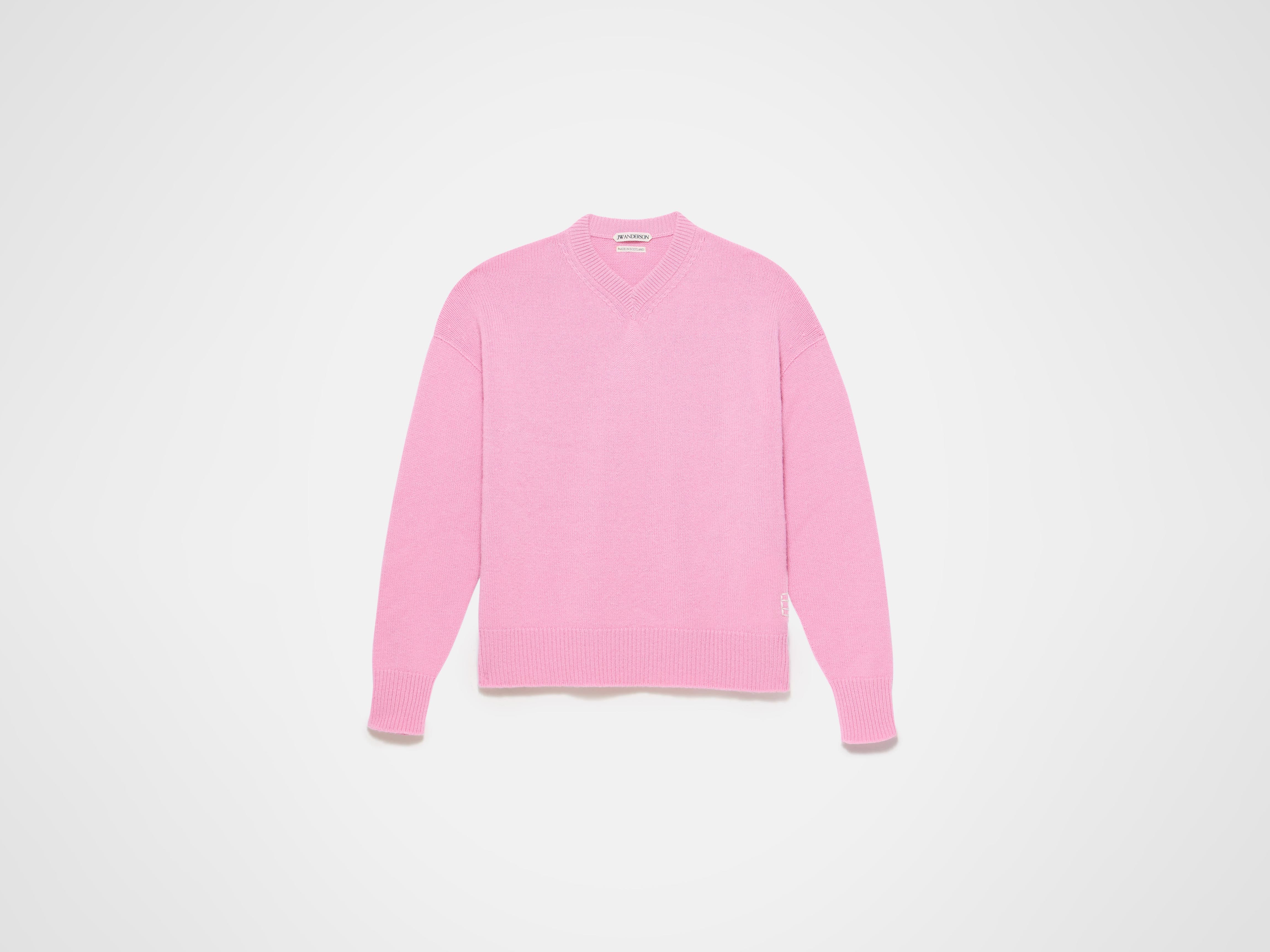 J.W.Anderson V-Neck Kaschmirpullover Damen bubblegum
