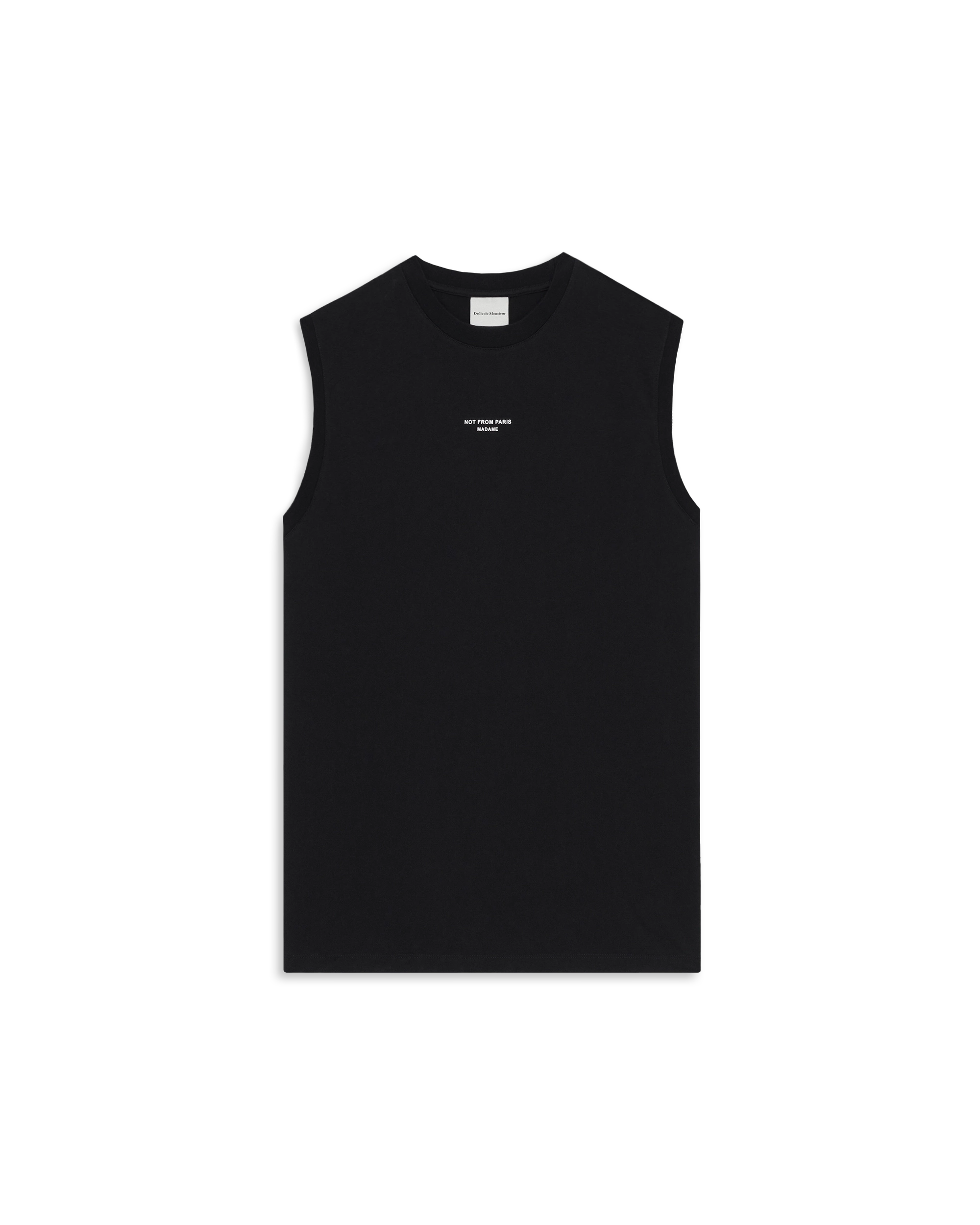 Drôle De Monsieur Slogan Tank Top Schwarz Baumwolle