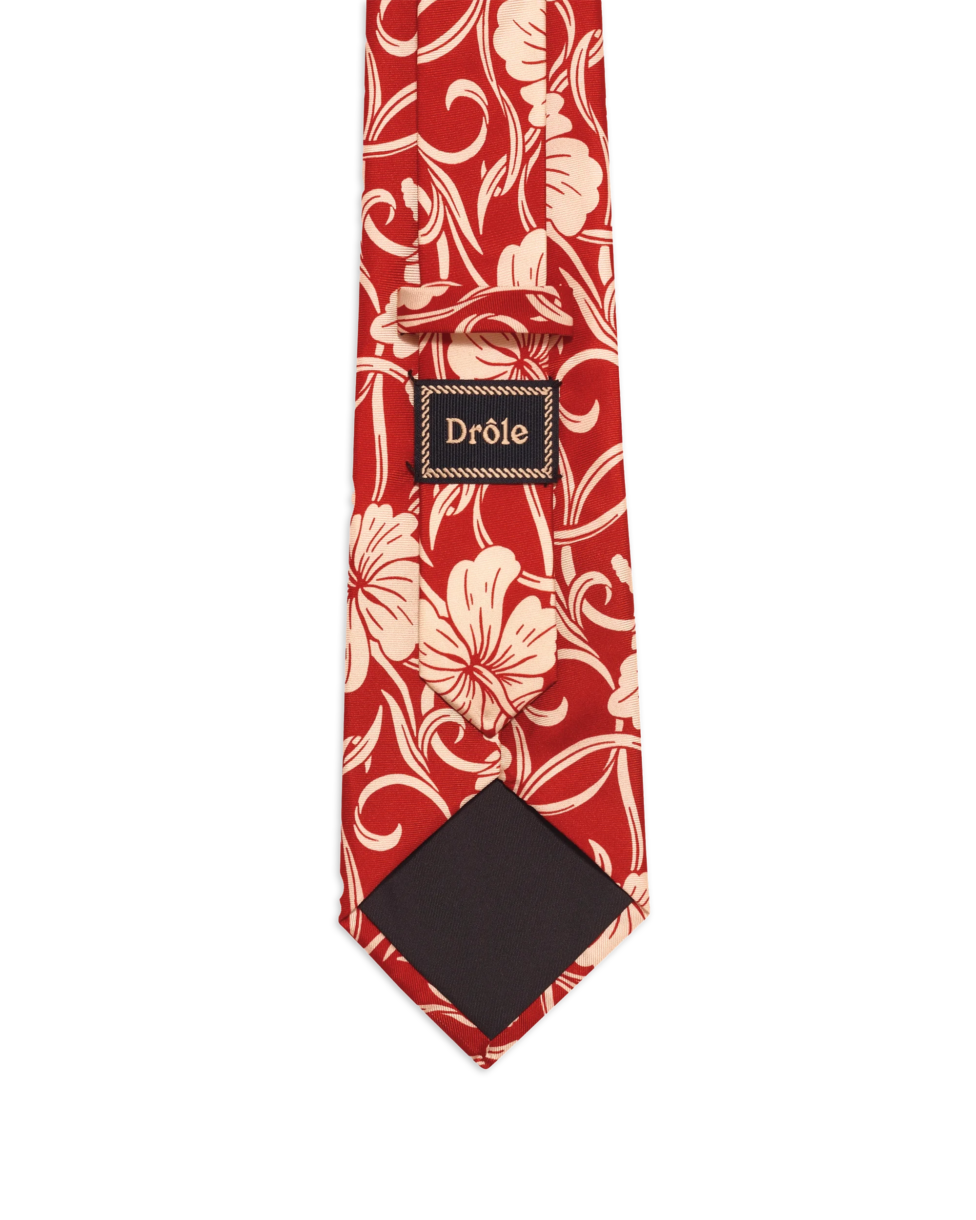 Drôle De Monsieur Cravate Hibiscus Krawatte rot Seide